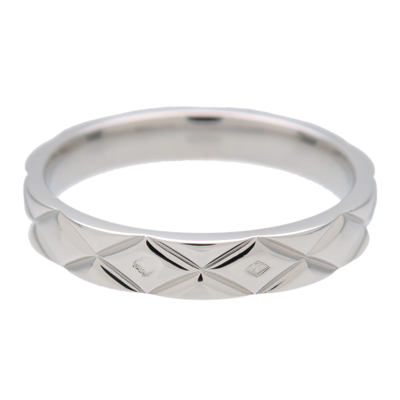 CHANEL Matelasse Ring PT950 Platinum US7 EU55 HK16 J2820
