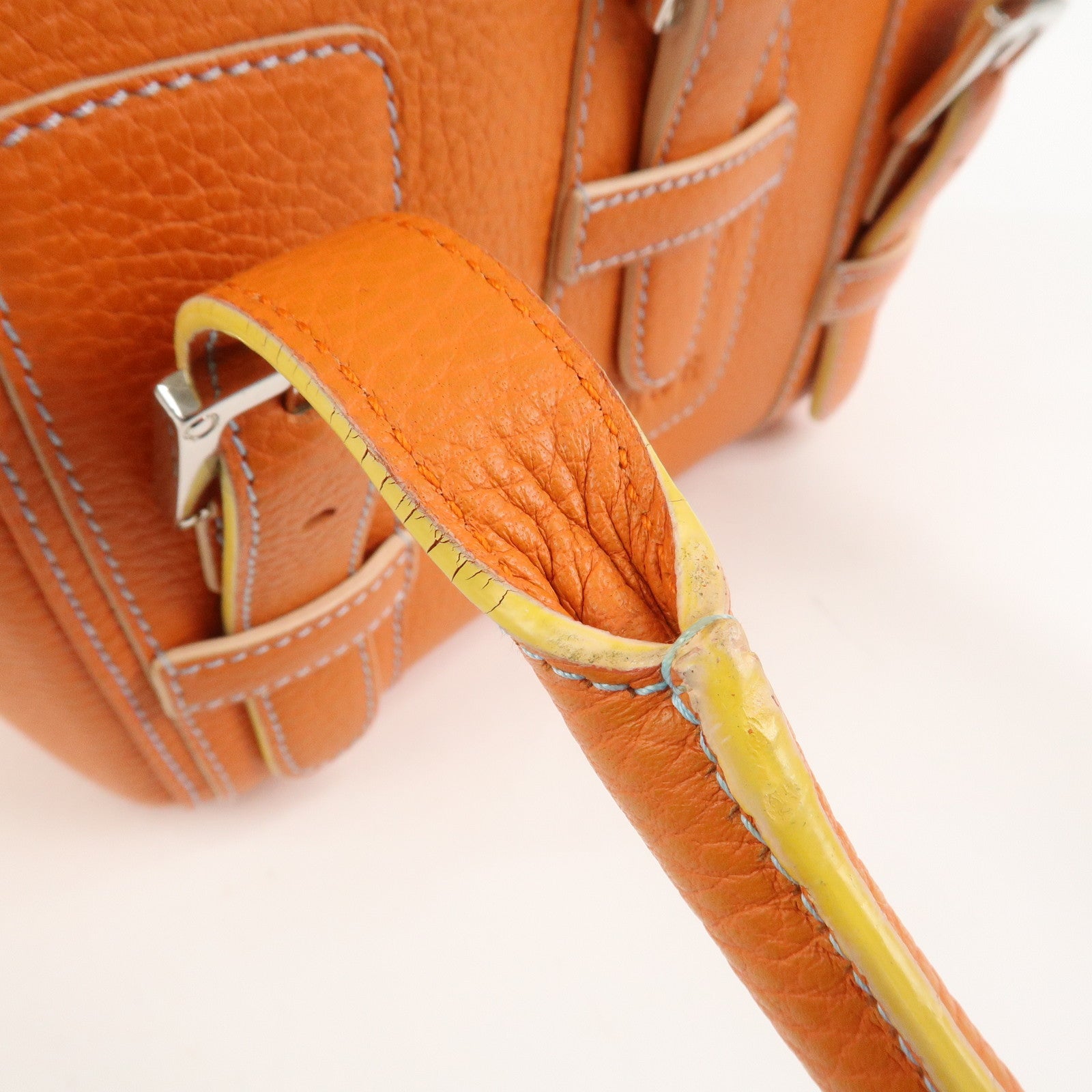 LOEWE Senda Leather Hand Bag Orange