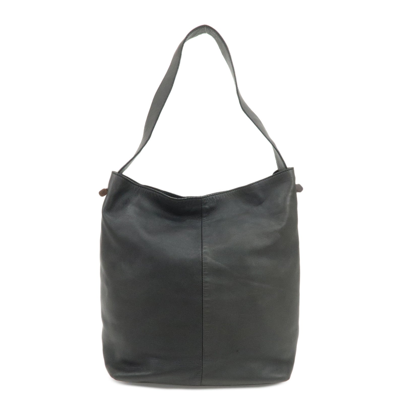 LOEWE Logo Leather Shoulder Bag Hand Bag Black