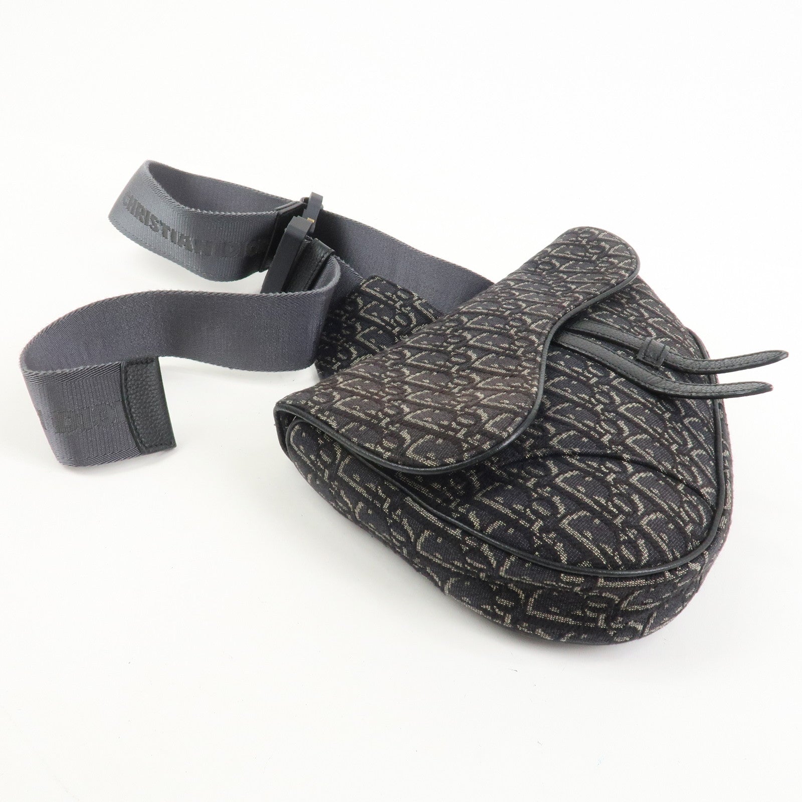 Christian Dior Oblique Saddle Jacquard Canvas Leather Waist Bag