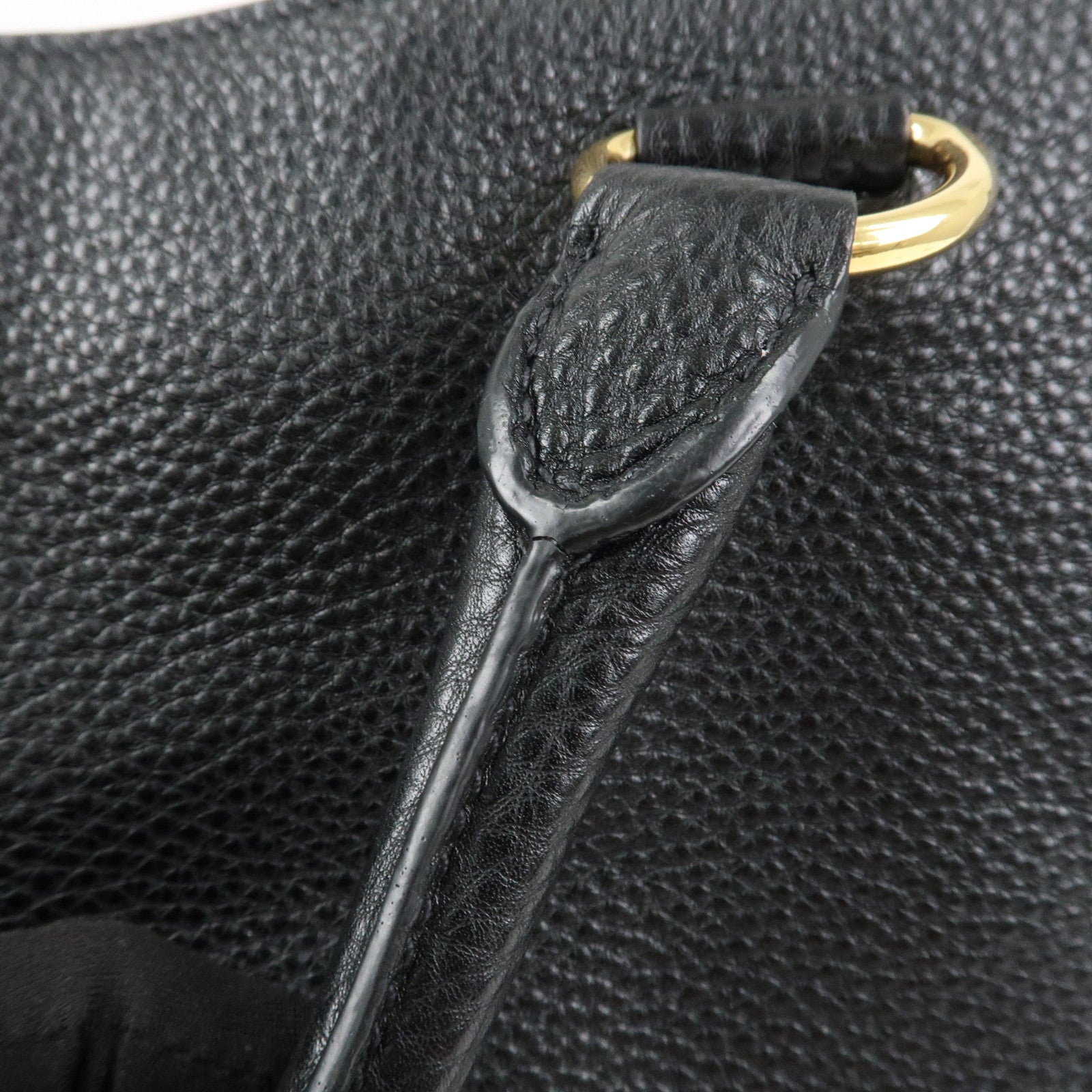 PRADA Vitello Daino Leather 2Way Tote Bag Shoulder Bag Black BN1713