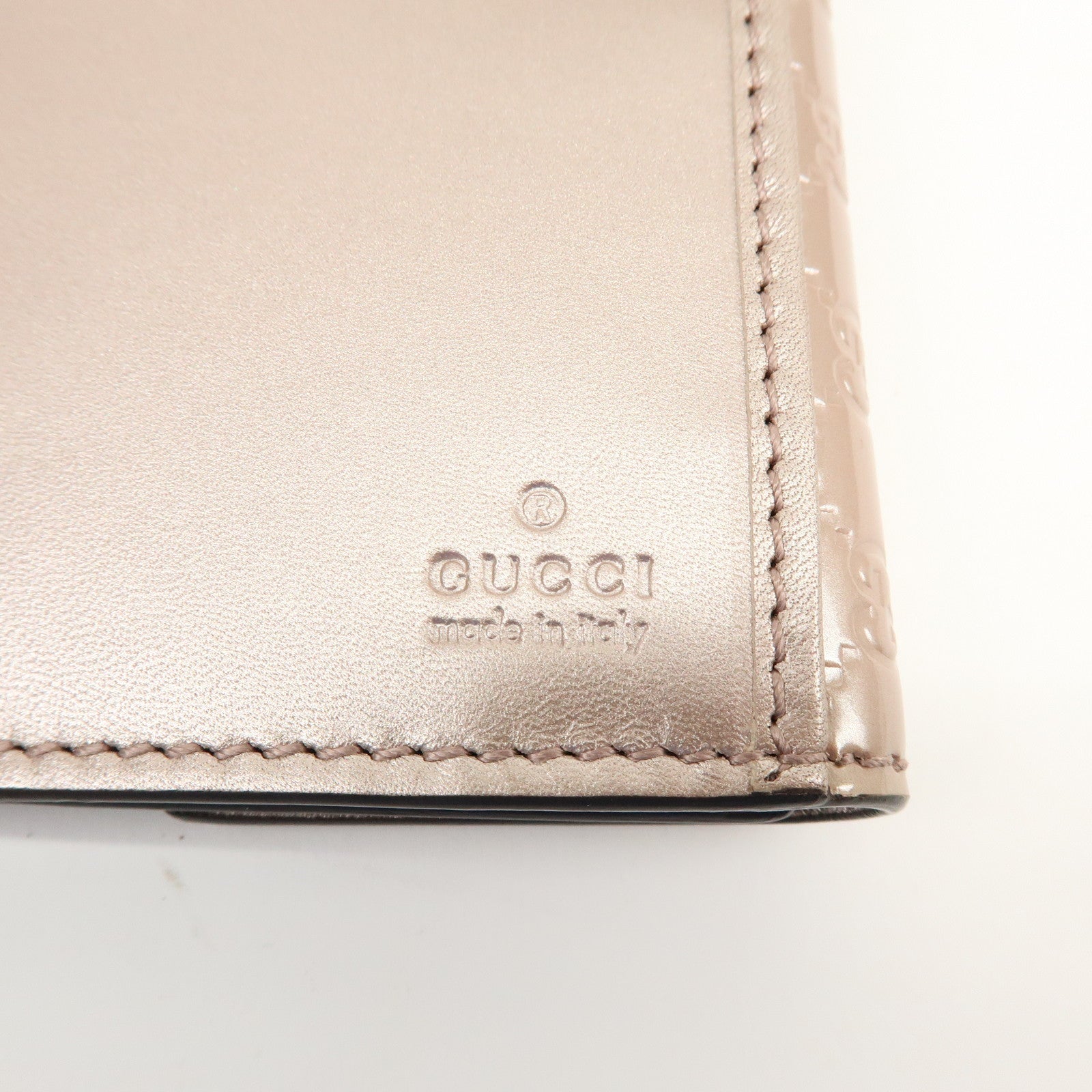 GUCCI Lovely Heart Microguccissima Bi-fold Long Wallet Pink 203550