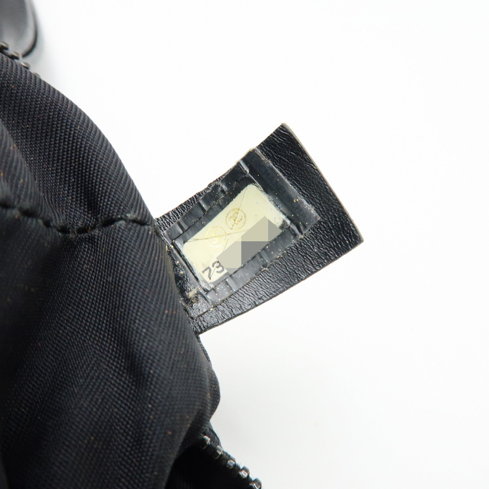 CHANEL New Travel Line Nylon Jacquard Leather Cosmetic Pouch Black