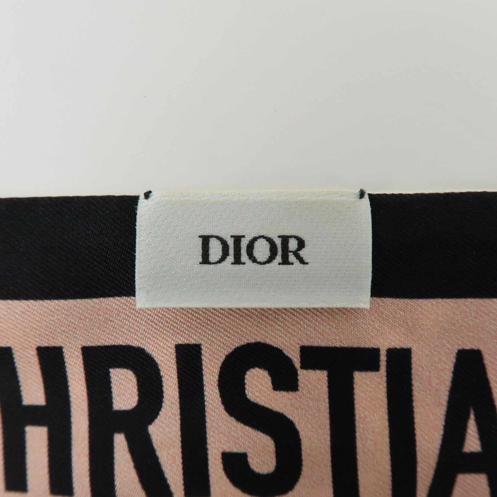 Christian Dior Mitzah Flower Motif Silk 100% Scarf Ivory Pink Black