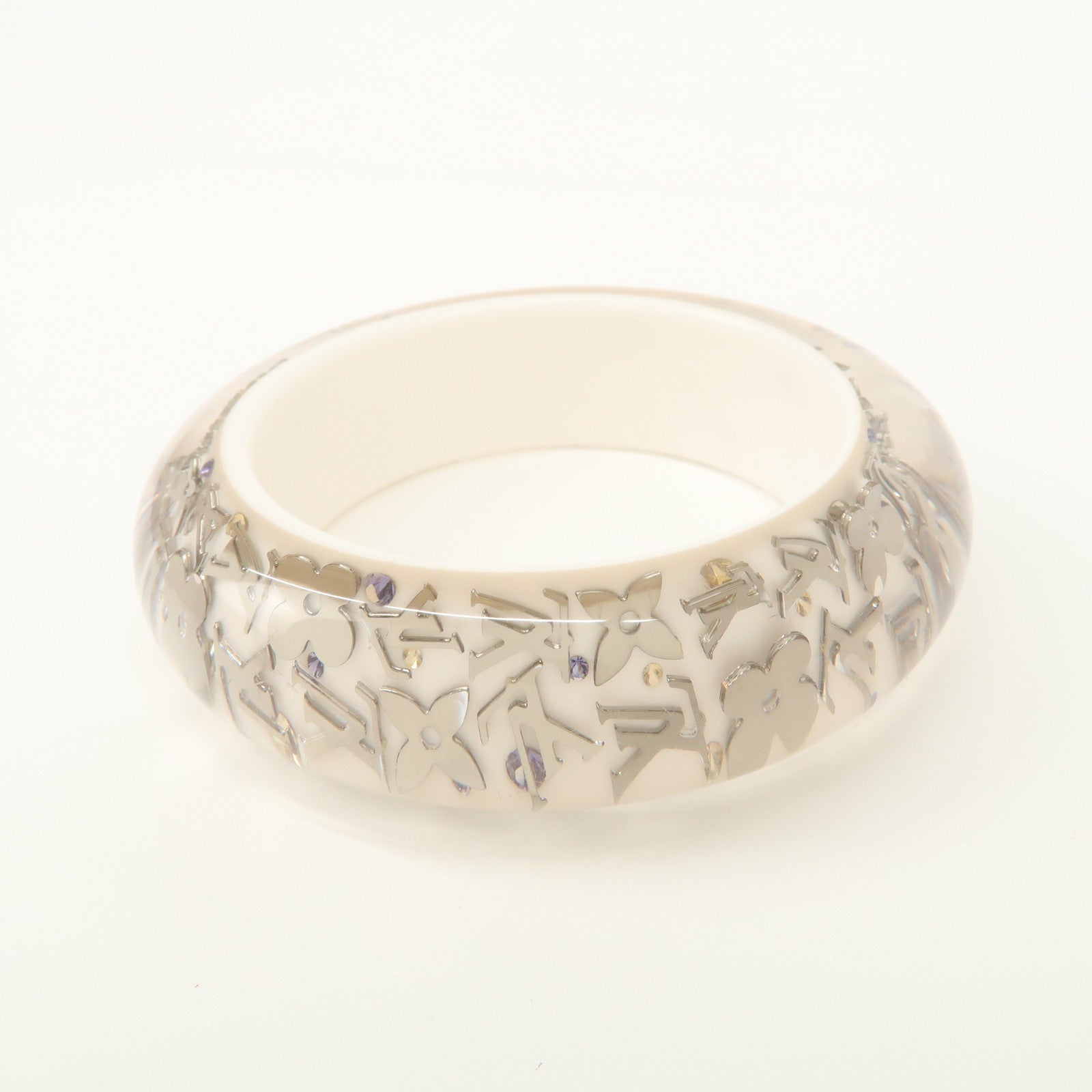 Louis Vuitton Bracelet Inclusion GM Plastic Bracelet Silver White