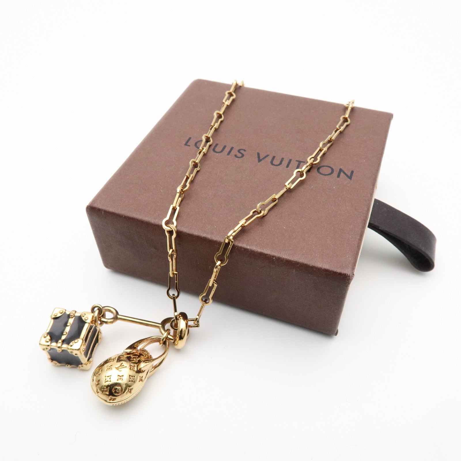 Louis Vuitton Monogram Mini Collier Chaine EggTrunk Necklace M68933