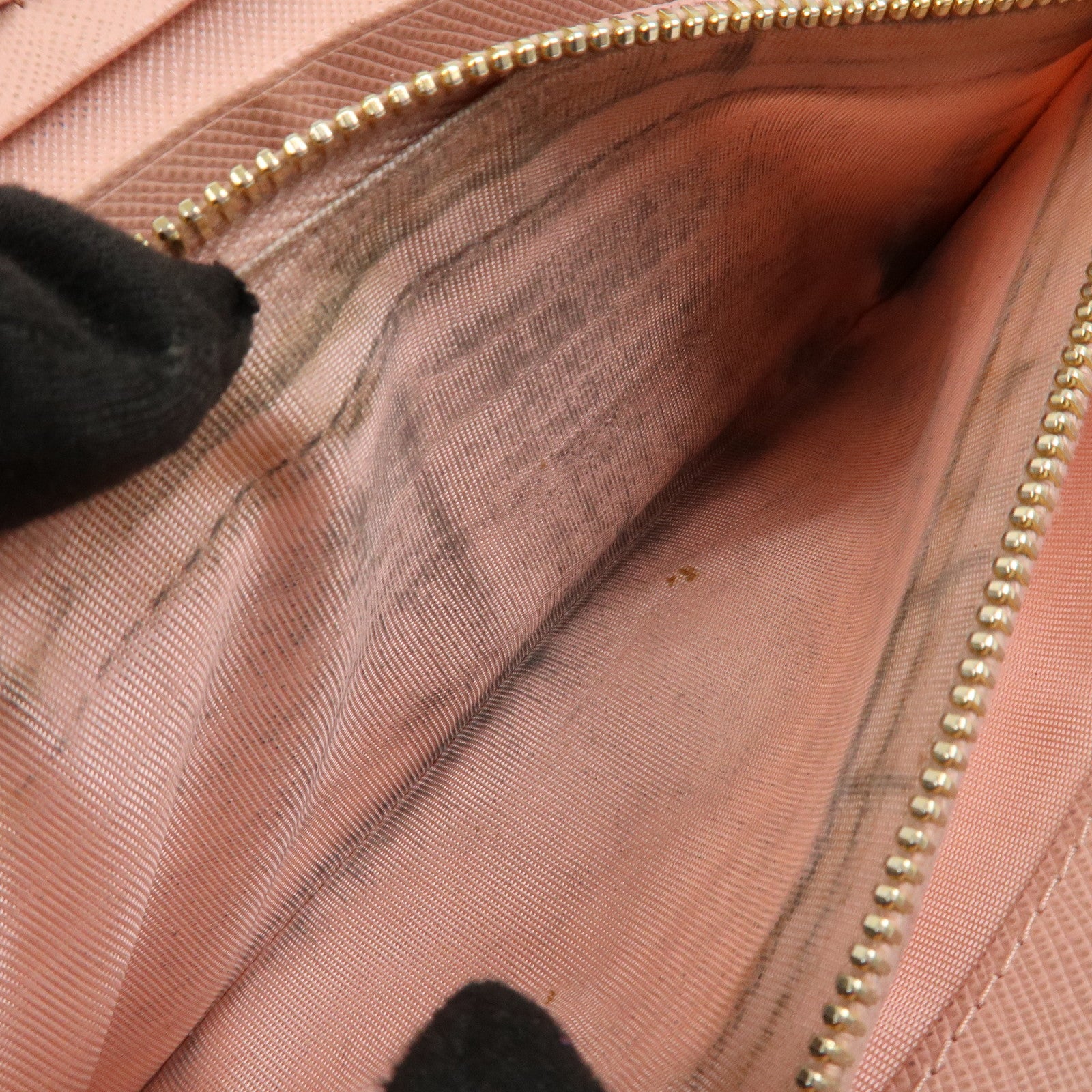 PRADA Logo Saffiano Leather Ribbon Long Wallet Pink 1M1132