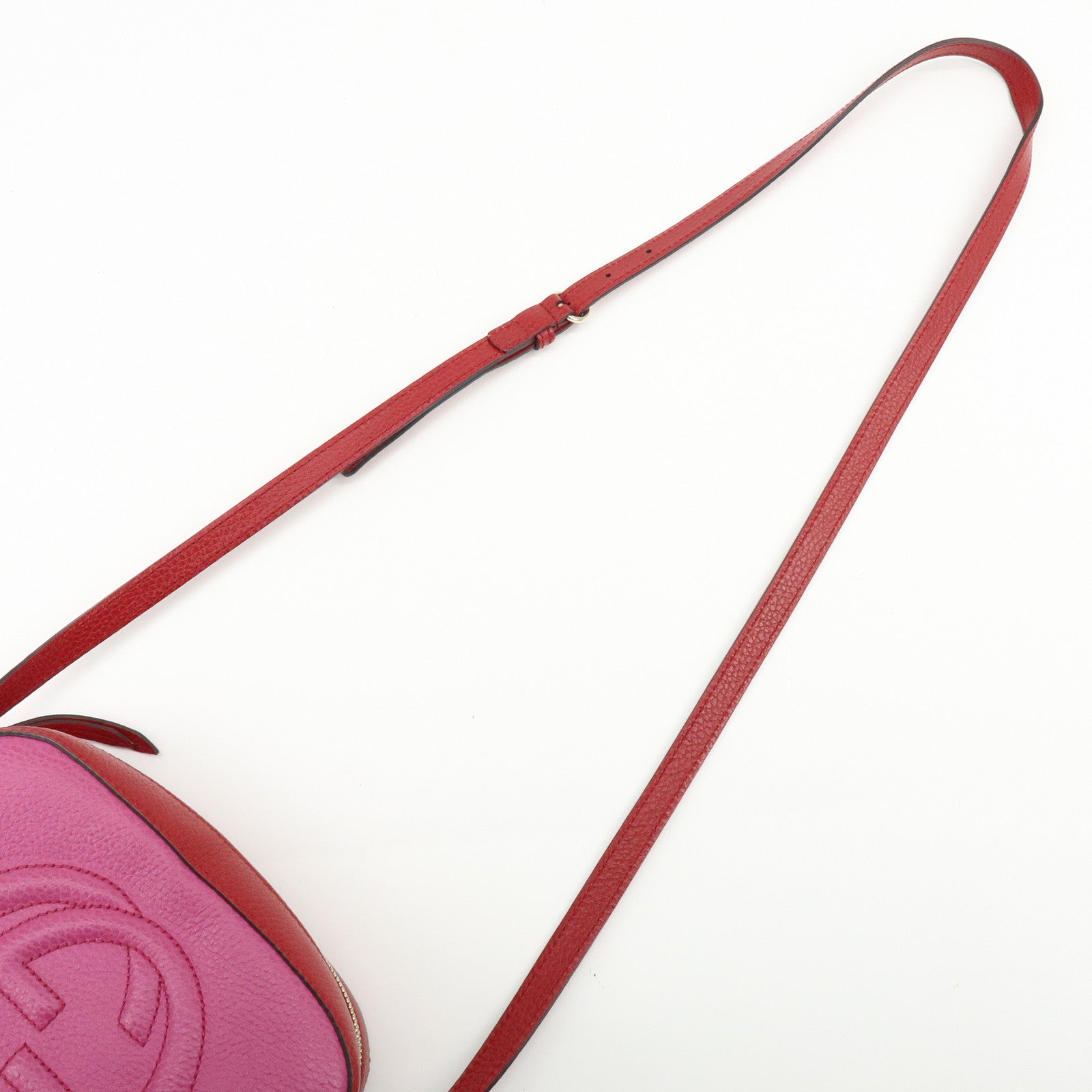 GUCCI SOHO Leather Shoulder Crossbody Bag Pink Red 431567