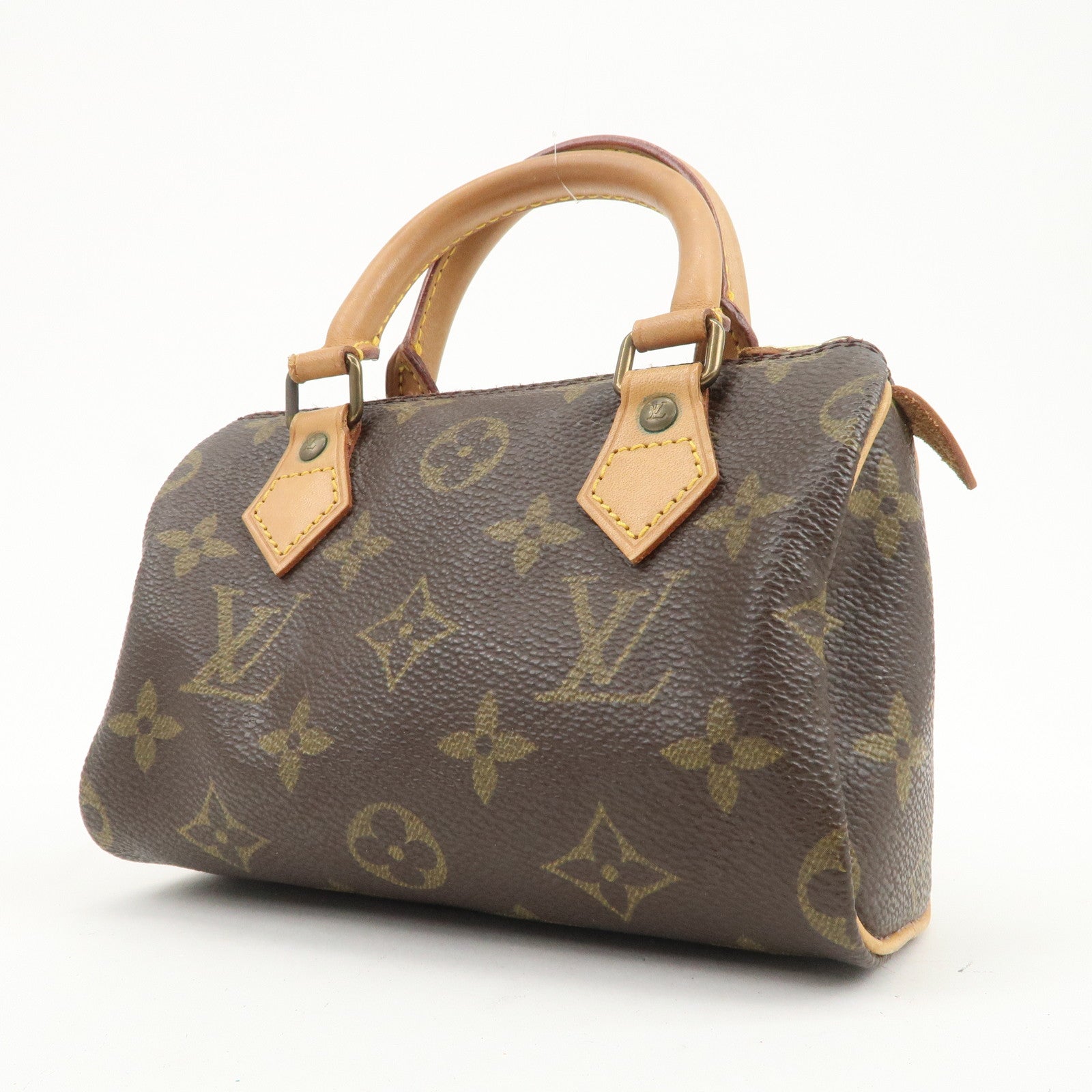 Louis Vuitton Monogram Mini Speedy Hand Bag Boston Bag Brown M41534