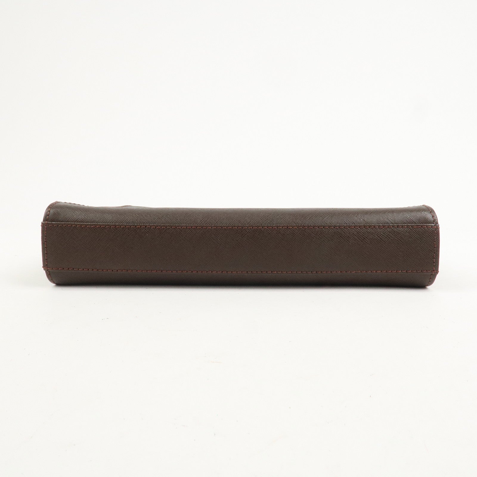 BURBERRY Leather Clutch Bag Hand Bag Pouch Brown