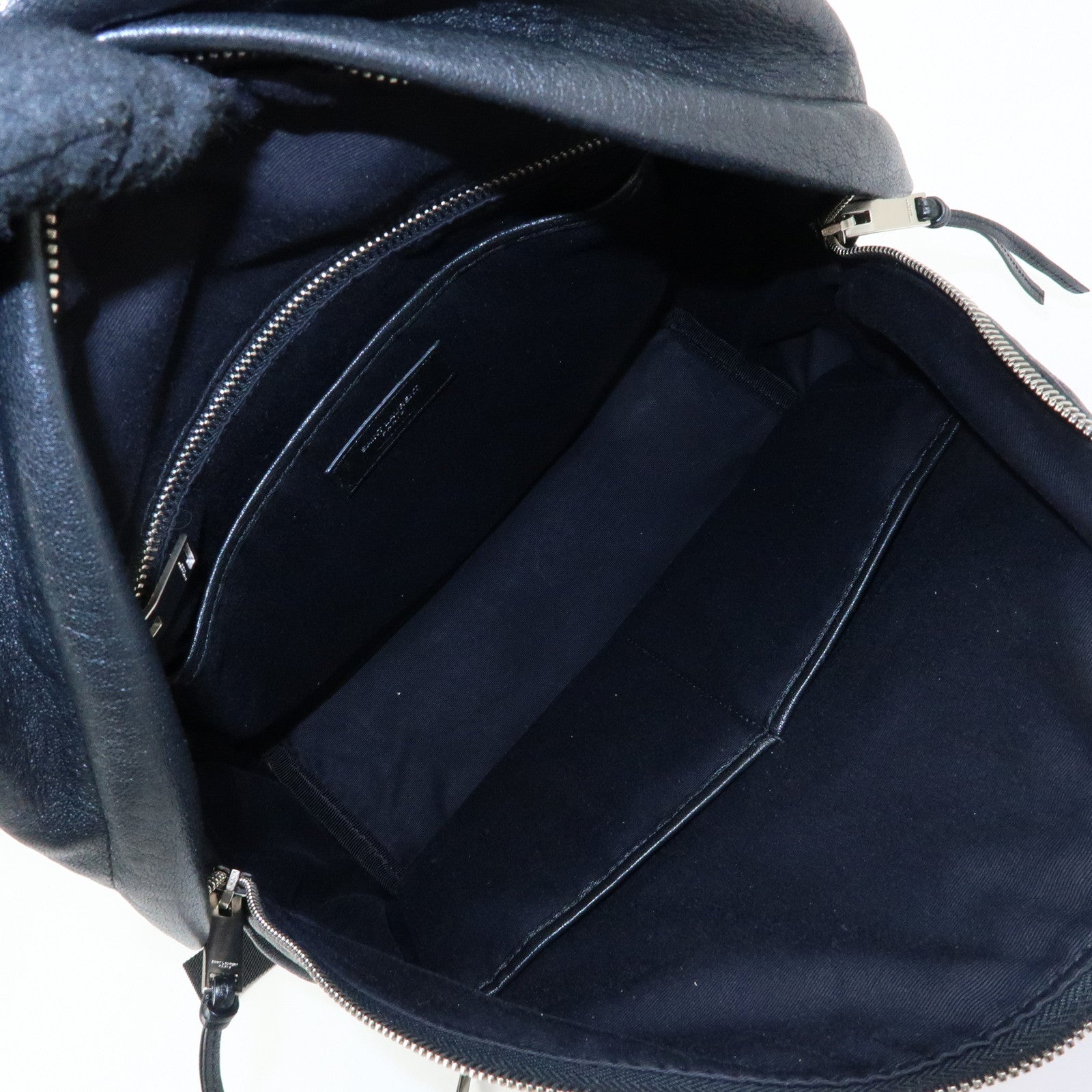 SAINT LAURENT PARIS CIty Leather Backpack Rucksack Black