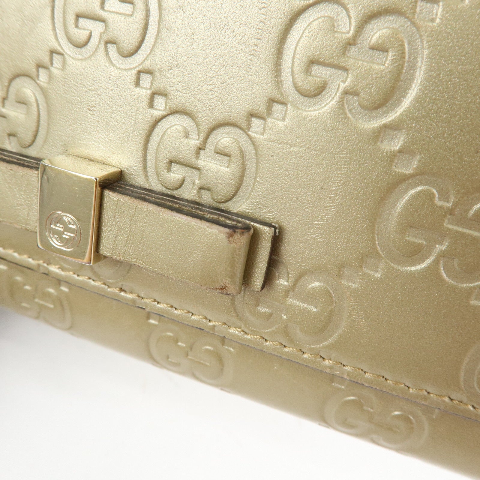 GUCCI Guccissima Interlocking G Flap Long Wallet Gold 388679