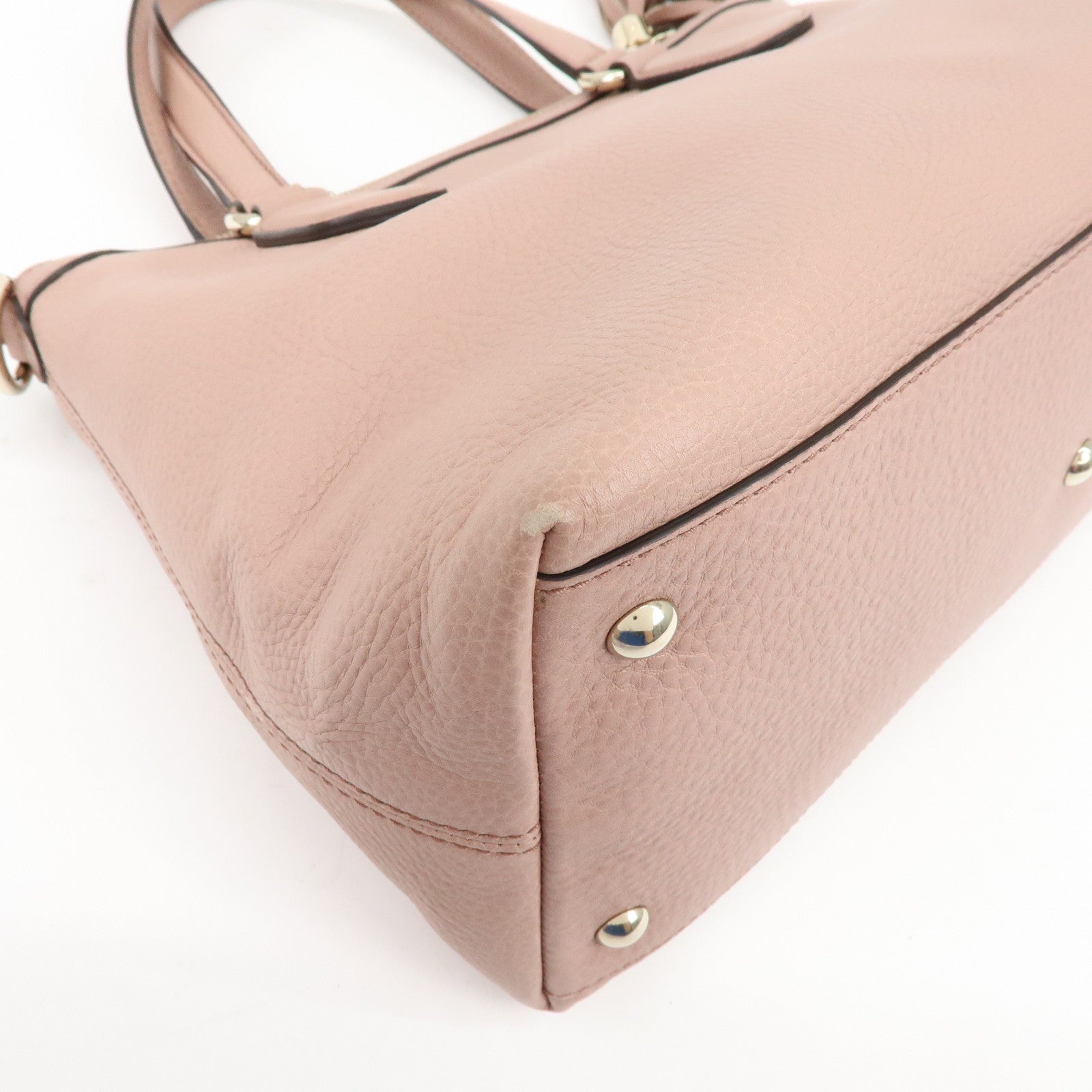 GUCCI SOHO Interlocking G Leather 2Way Hand Bag Pink 308362