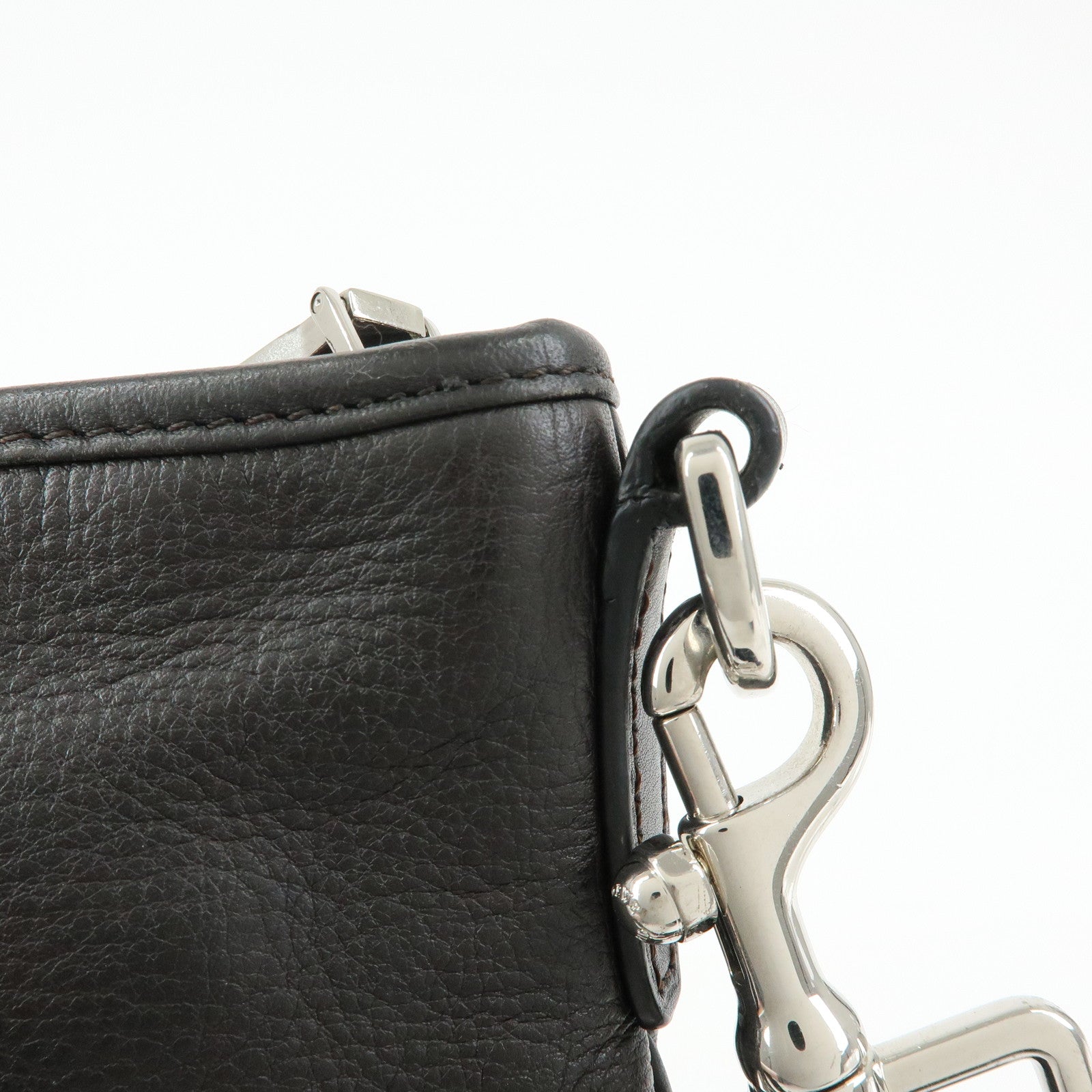 LOEWE Anagram Leather Shoulder Bag Crossbody Bag Dark Brown