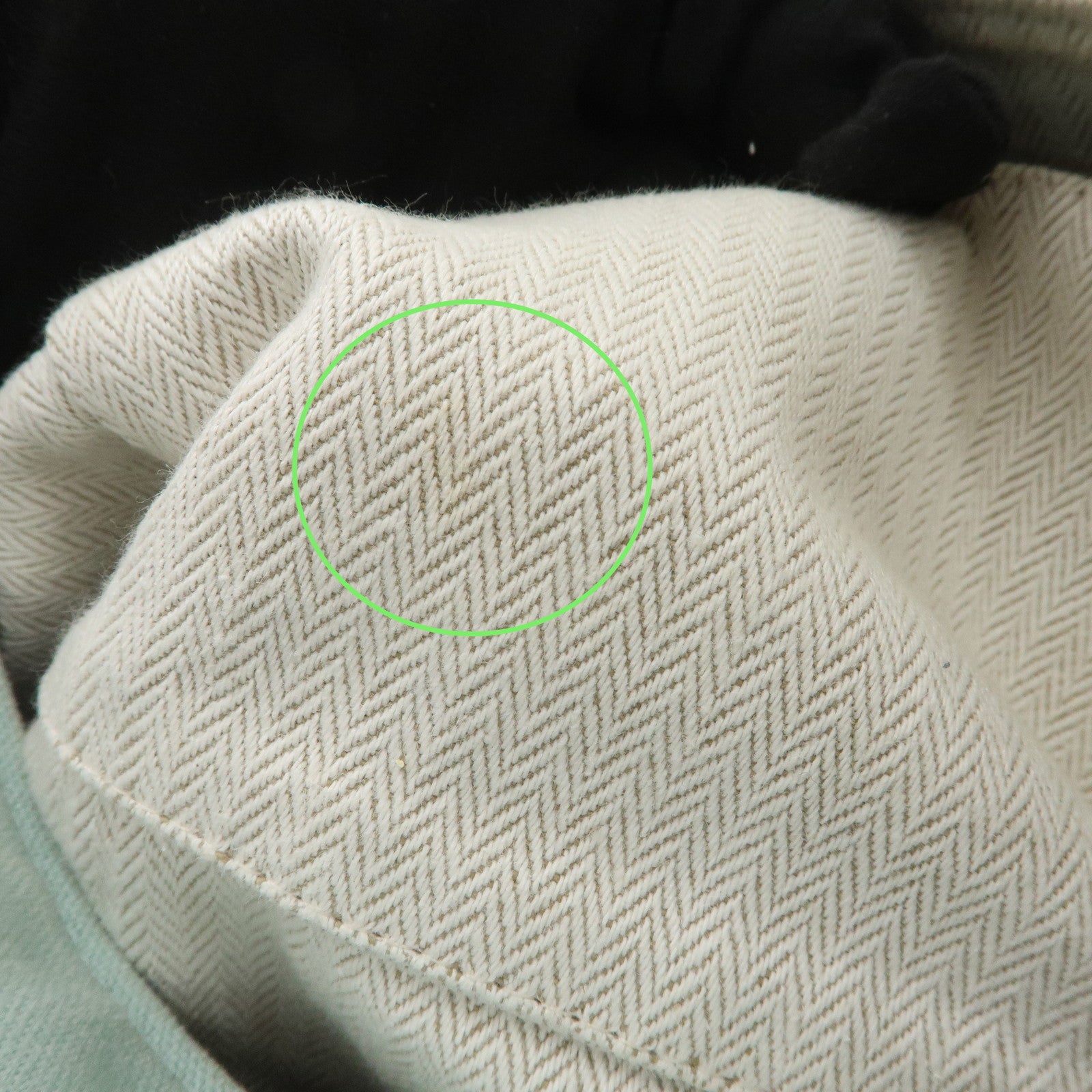 HERMES Bride A Brac GM Canvas Leather Hand Bag Pouch Light Blue