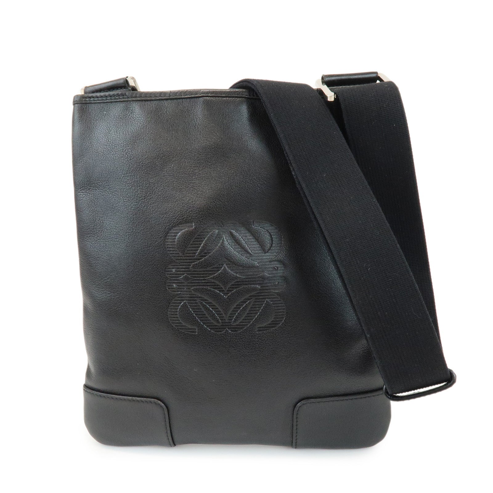 LOEWE Anagram Leathe Shoulder Bag Crossbody Bag Black