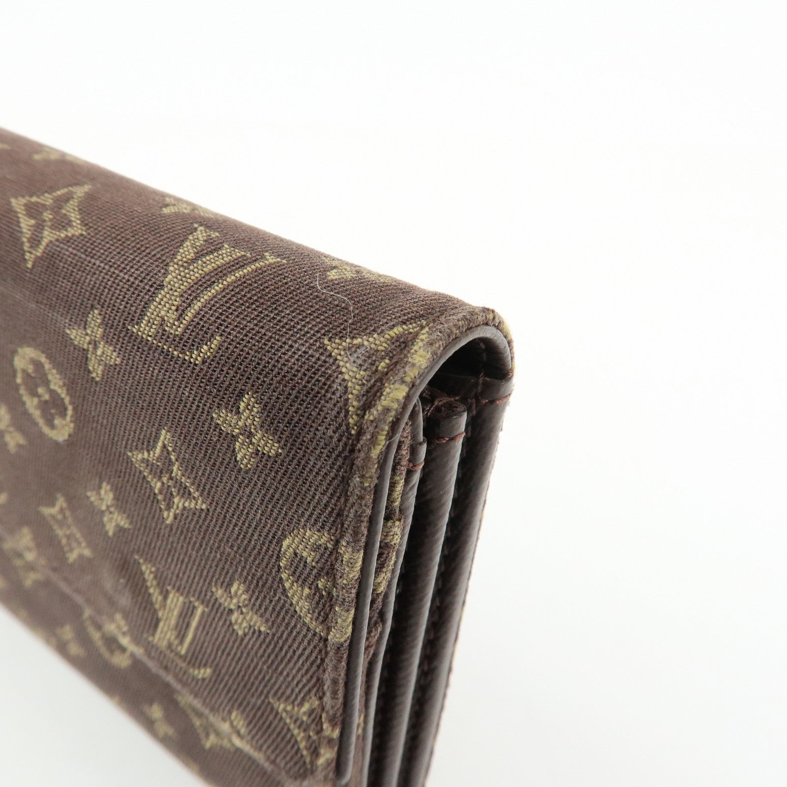 Louis Vuitton Monogram Mini Lin Canvas Long Wallet Brown M95234