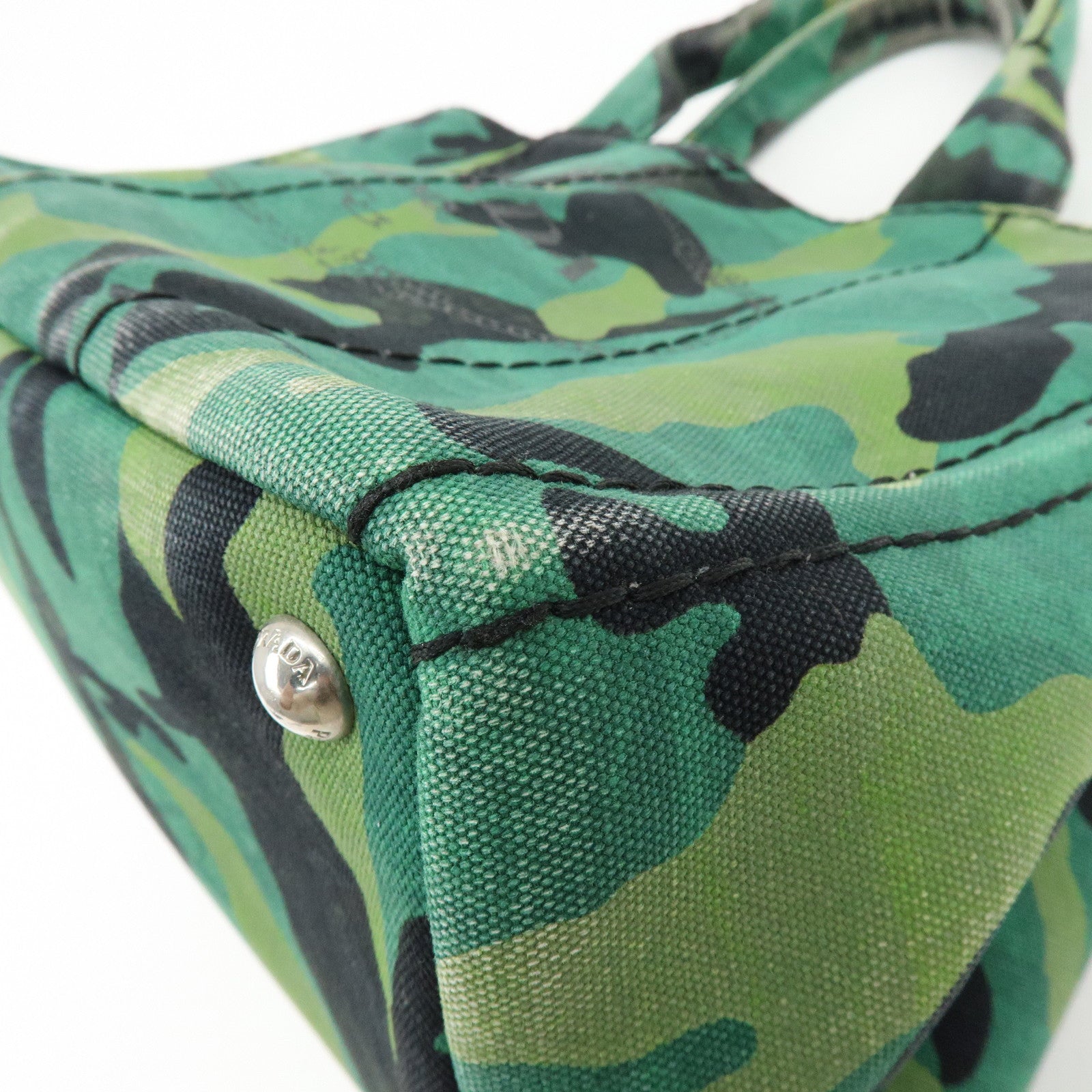 PRADA Canapa Triangle Logo Canvas 2Way Hand Bag Shoulder Bag B2642B