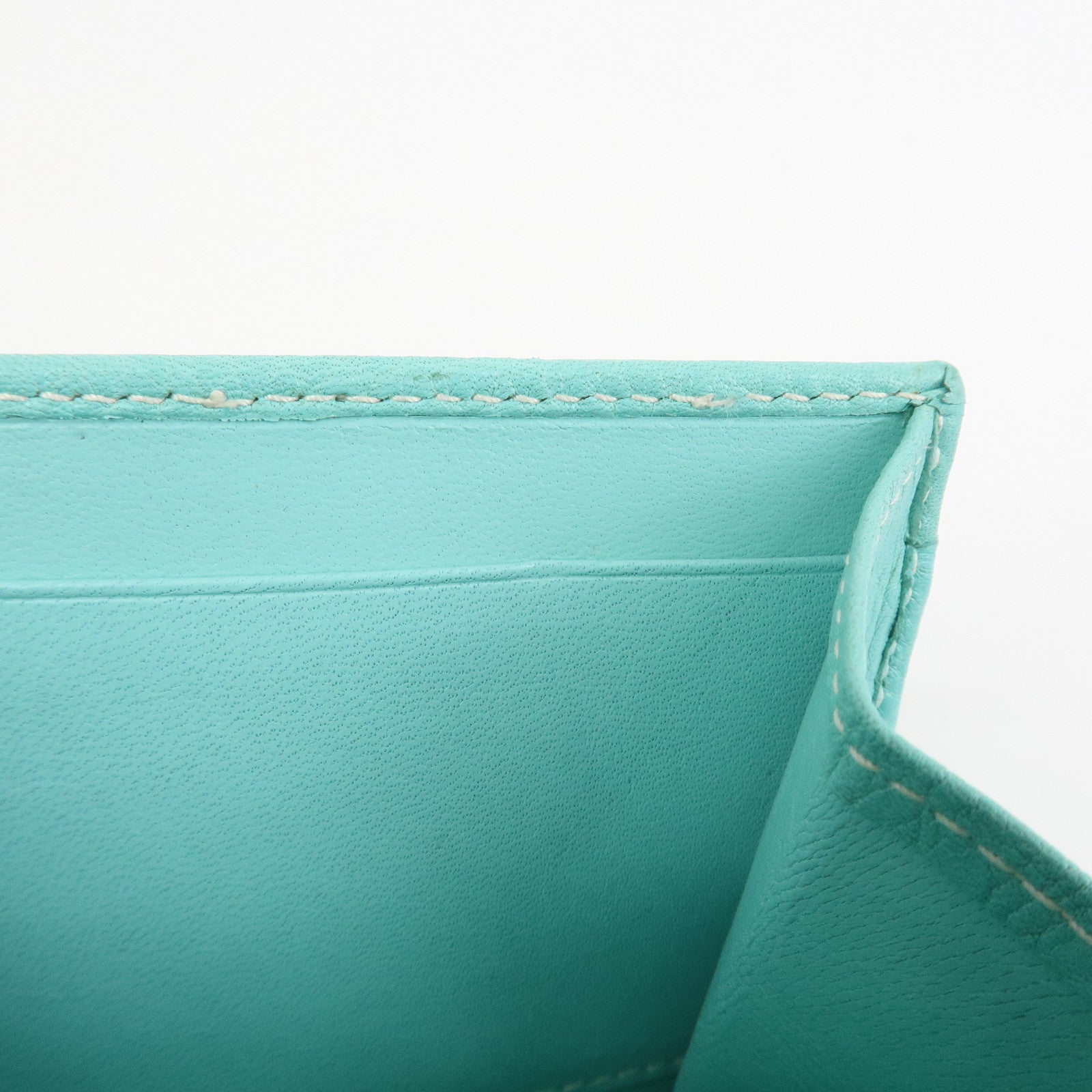 Tiffany & Co Leather Compact Bi-fold Wallet Tiffany Light Blue