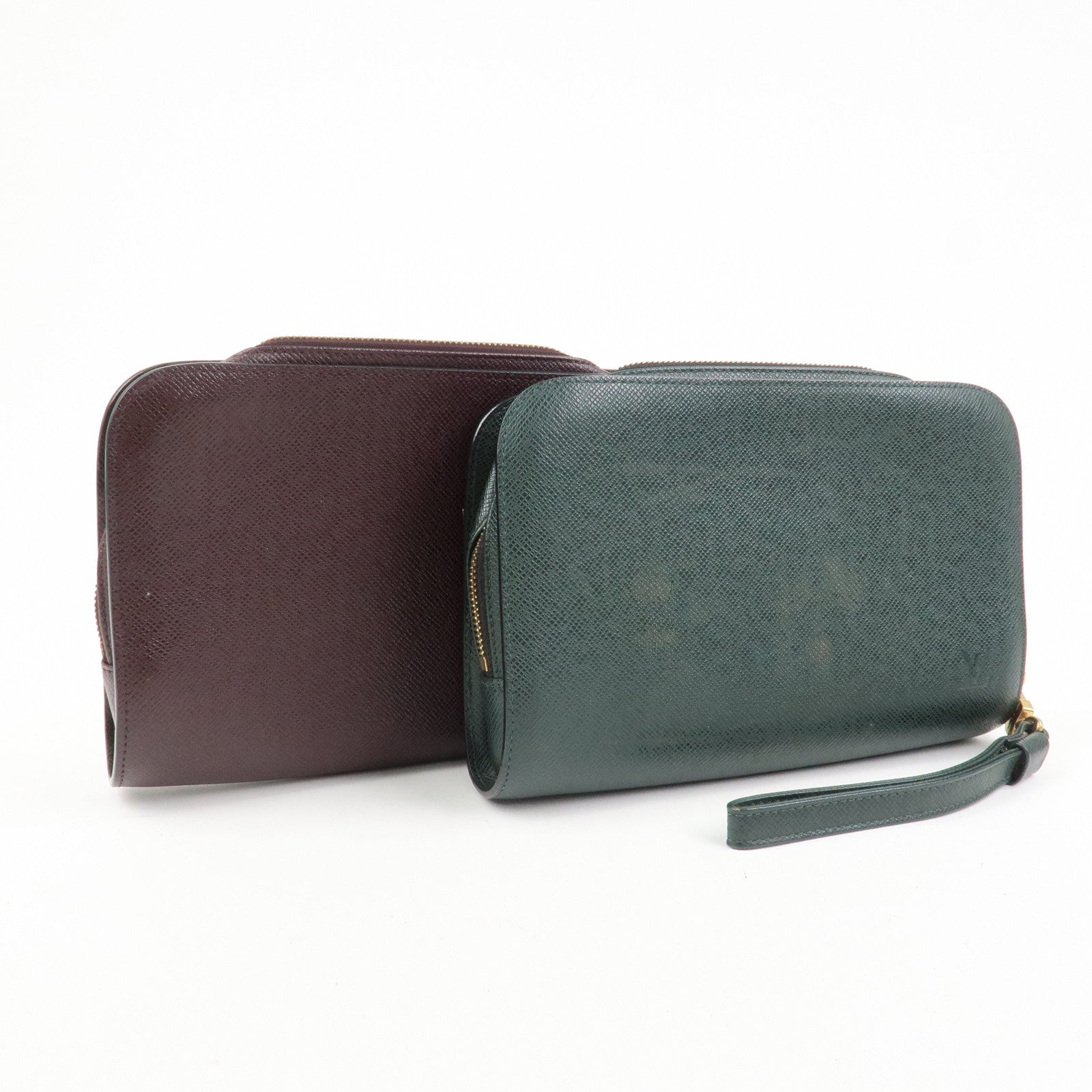 Louis Vuitton Taiga Set Of 2 Leather Clutch Bags M3018P M30186