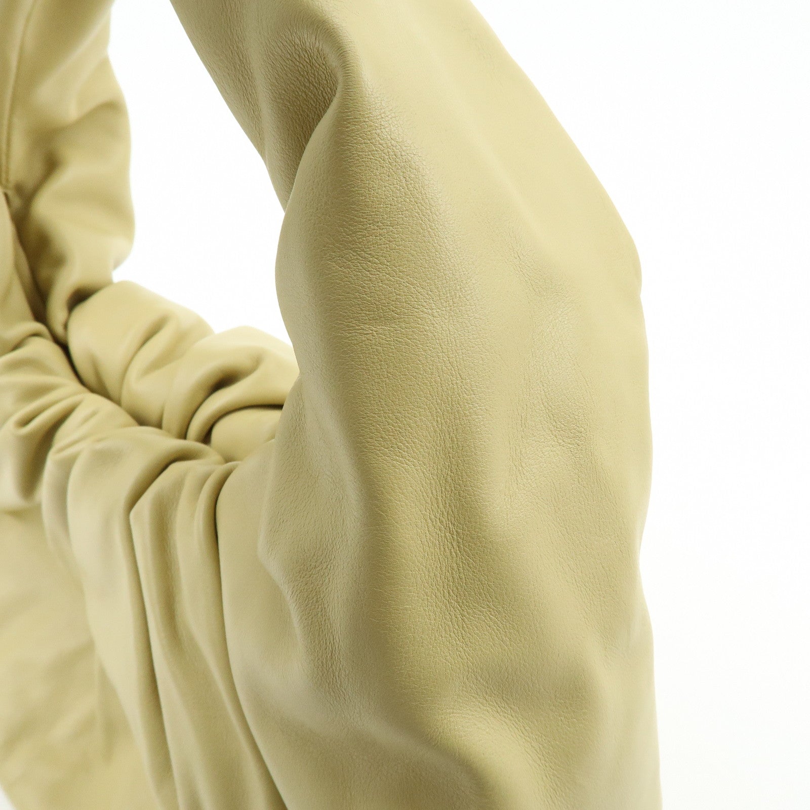 BOTTEGA VENETA The Shoulder Pouch Leather Shoulder Bag Yellow Beige