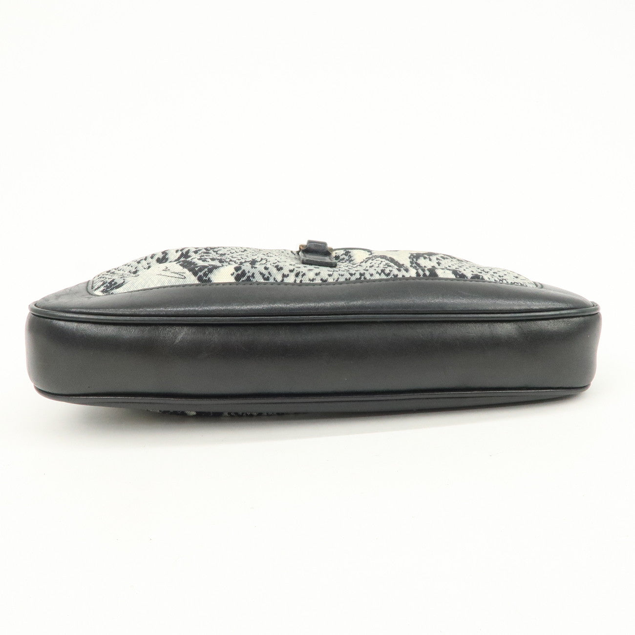 GUCCI Jackie Canvas Leather Shoulder Bag Hand Bag Black 001・9735