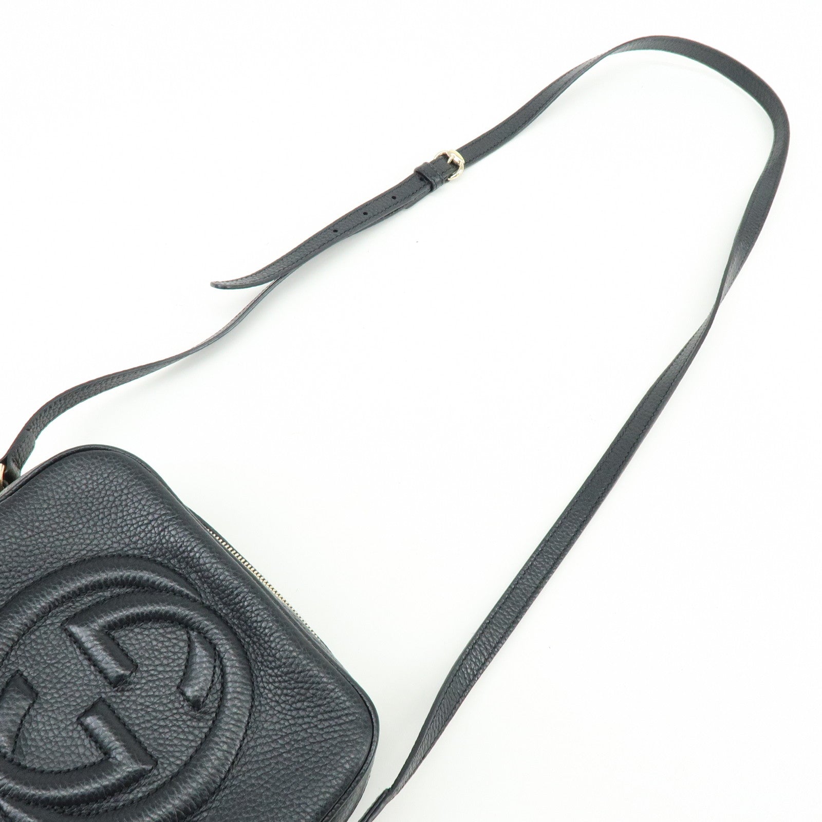 GUCCI SOHO Leather Small Disco Shoulder Crossbody Bag Black 722319