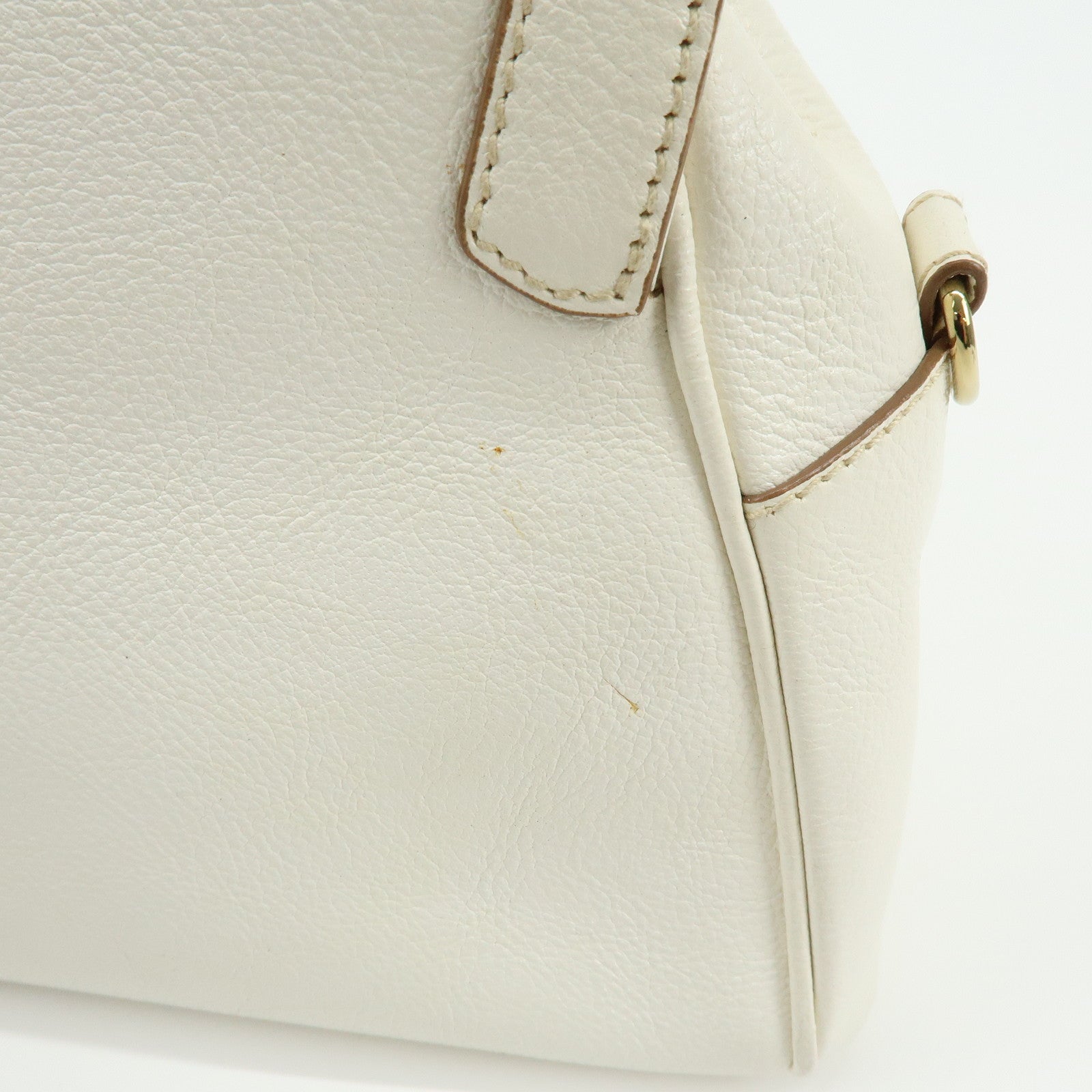Cartier Marcello Leather 2Way Bag Shoulder Bag Hand Bag Ivory