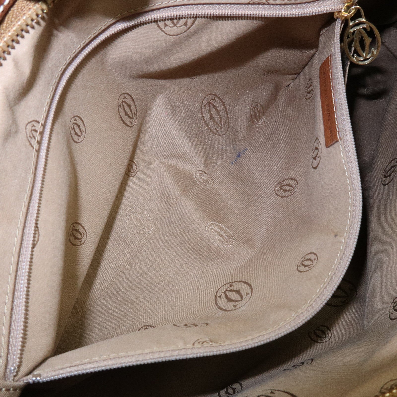 Cartier Marcello de Cartier Leather Hand Bag Tote Bag Brown