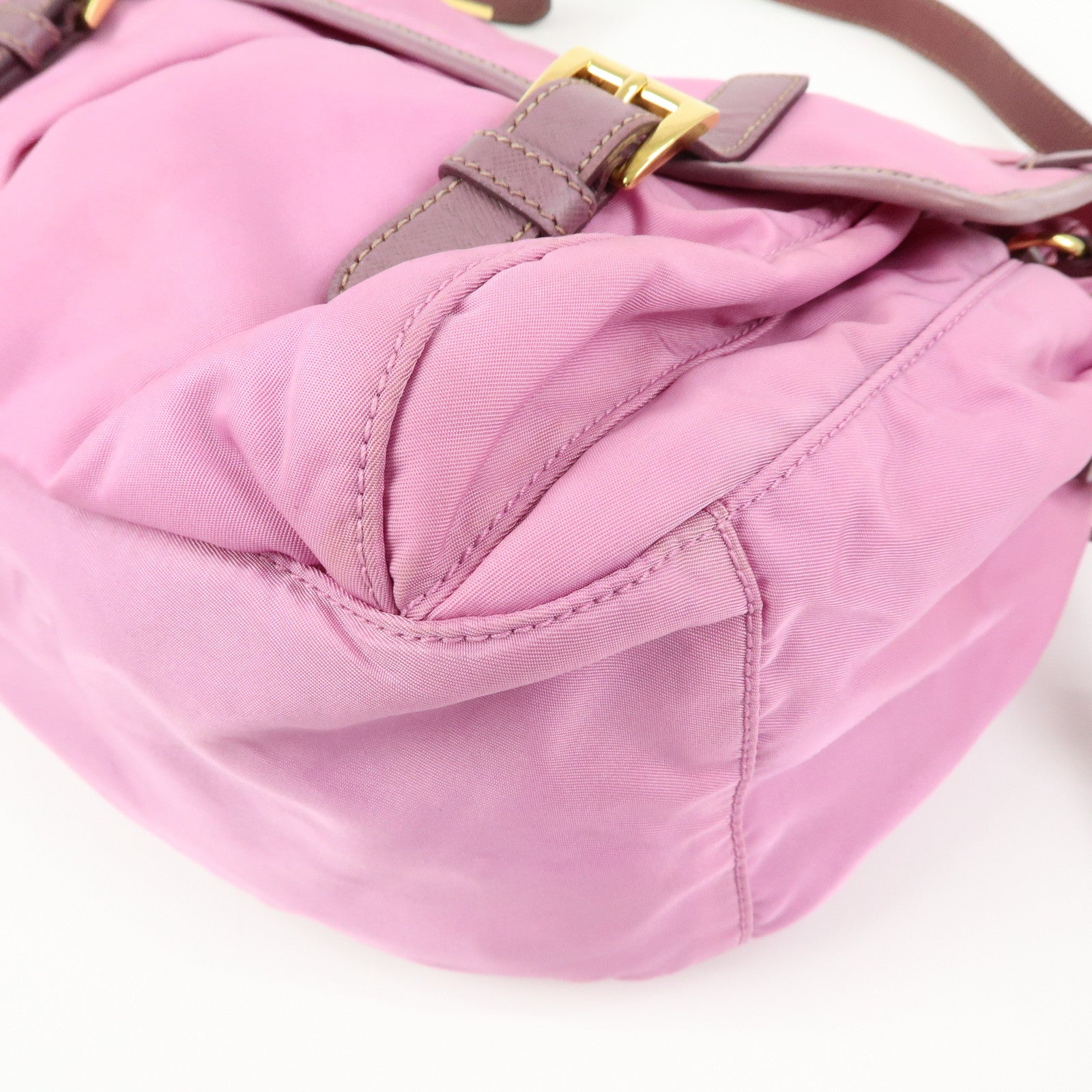 PRADA Nylon Saffiano Leather Shoulder Bag Crossbody Bag Purple