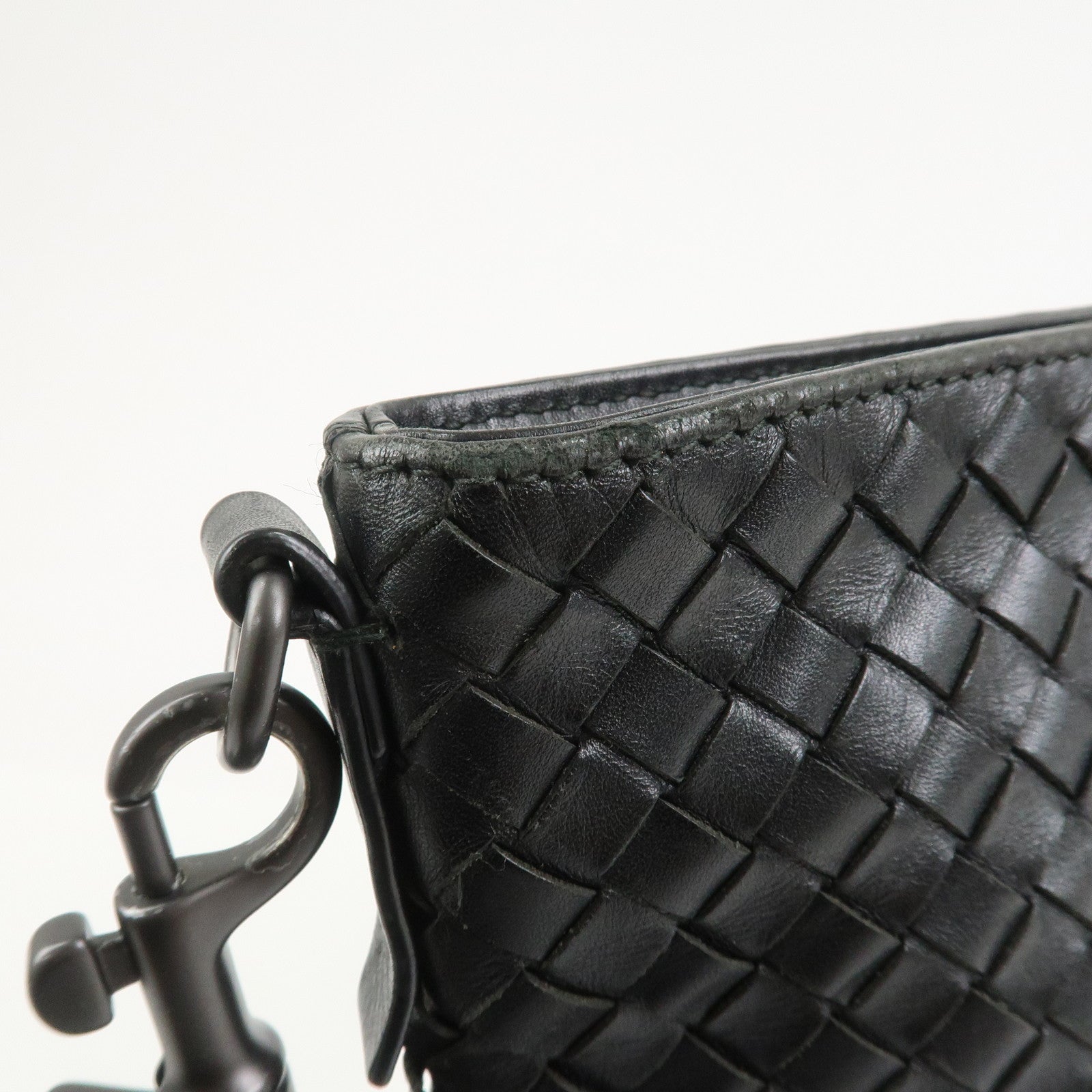 BOTTEGA VENETA Intrecciato Shoulder Bag Crossbody Bag Black 276356