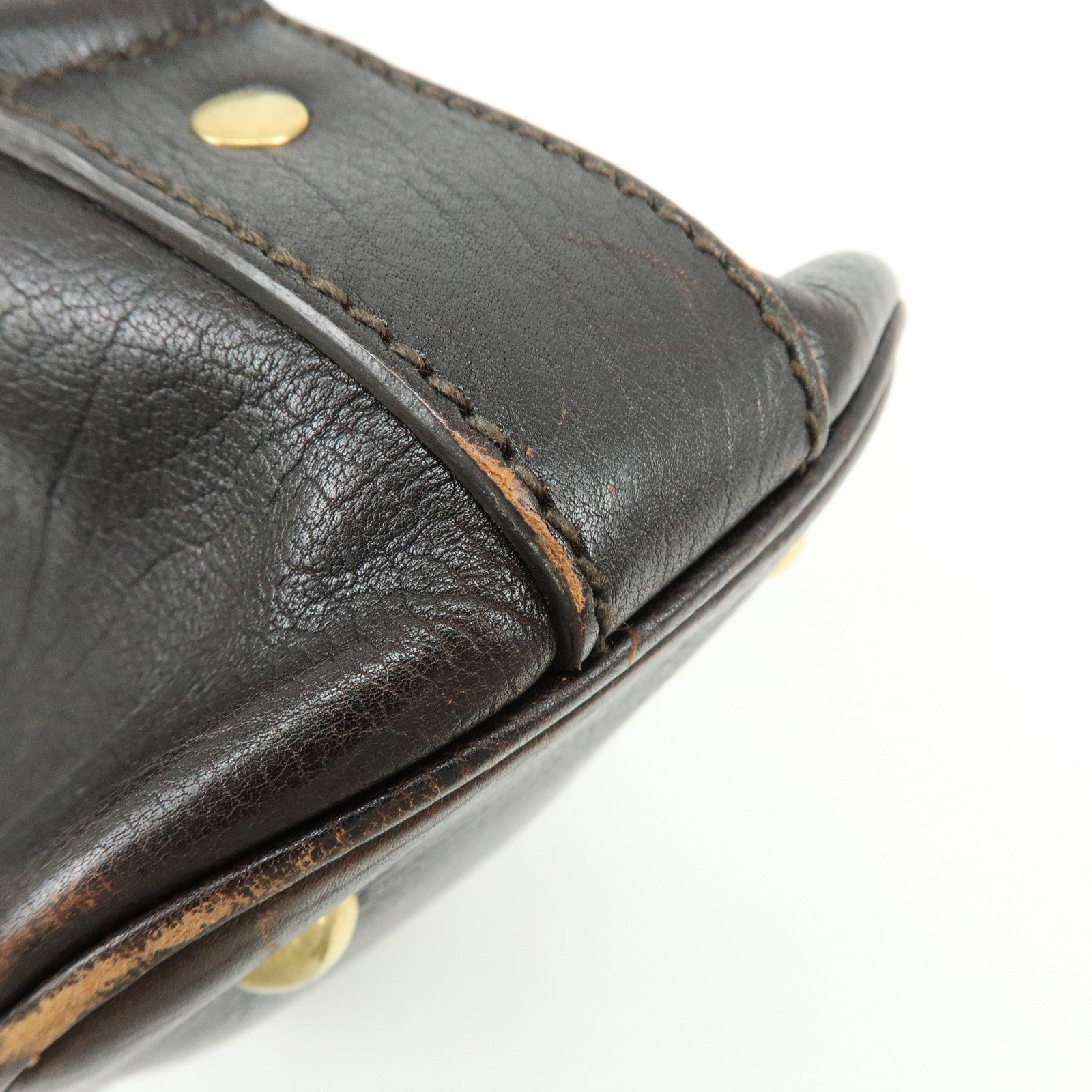 SAINT LAURENT PARIS Muse Y Line Calf Leather Hand Boston Bag Brown