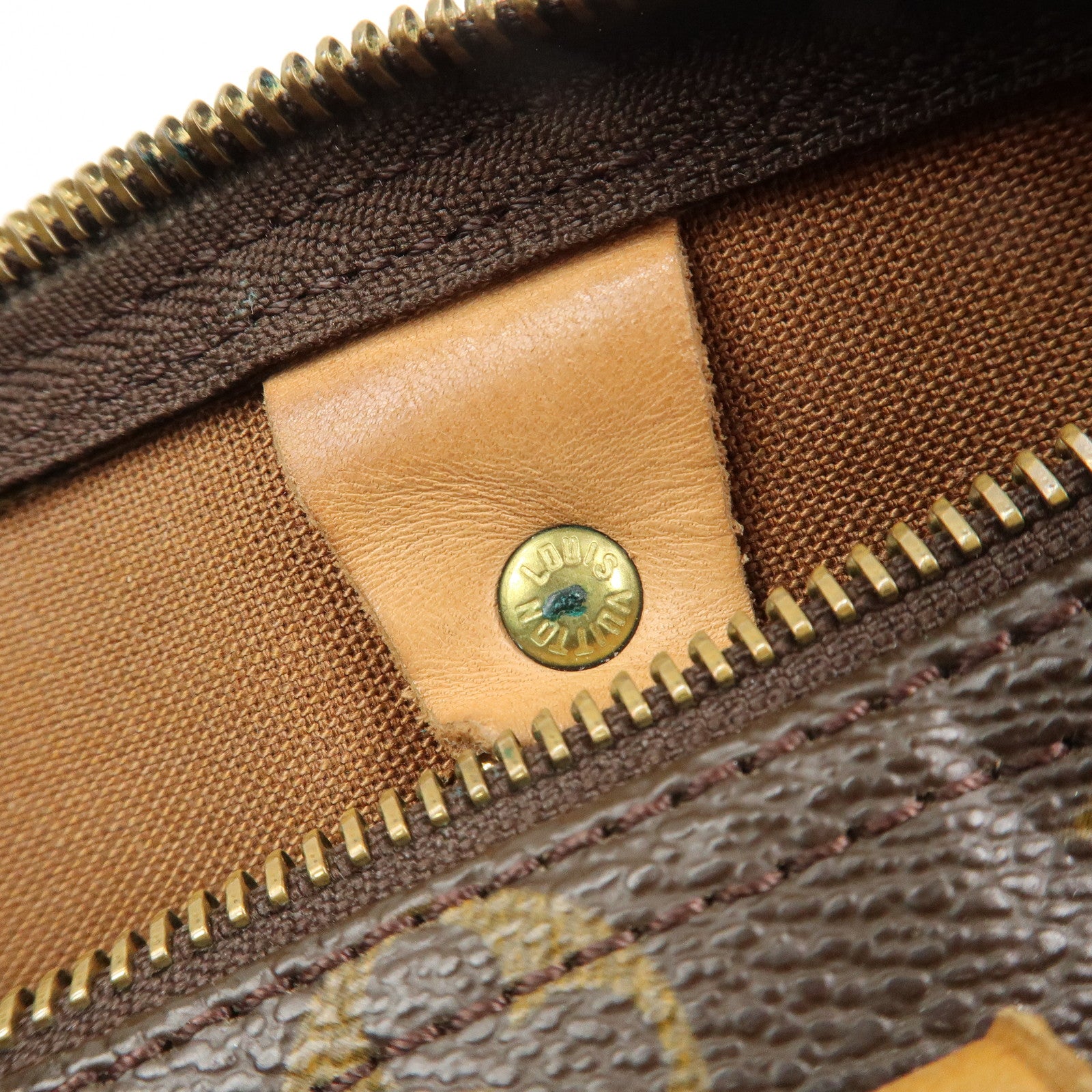 Louis Vuitton Monogram Canvas Leather Speedy 25 Boston Bag Brown M41528