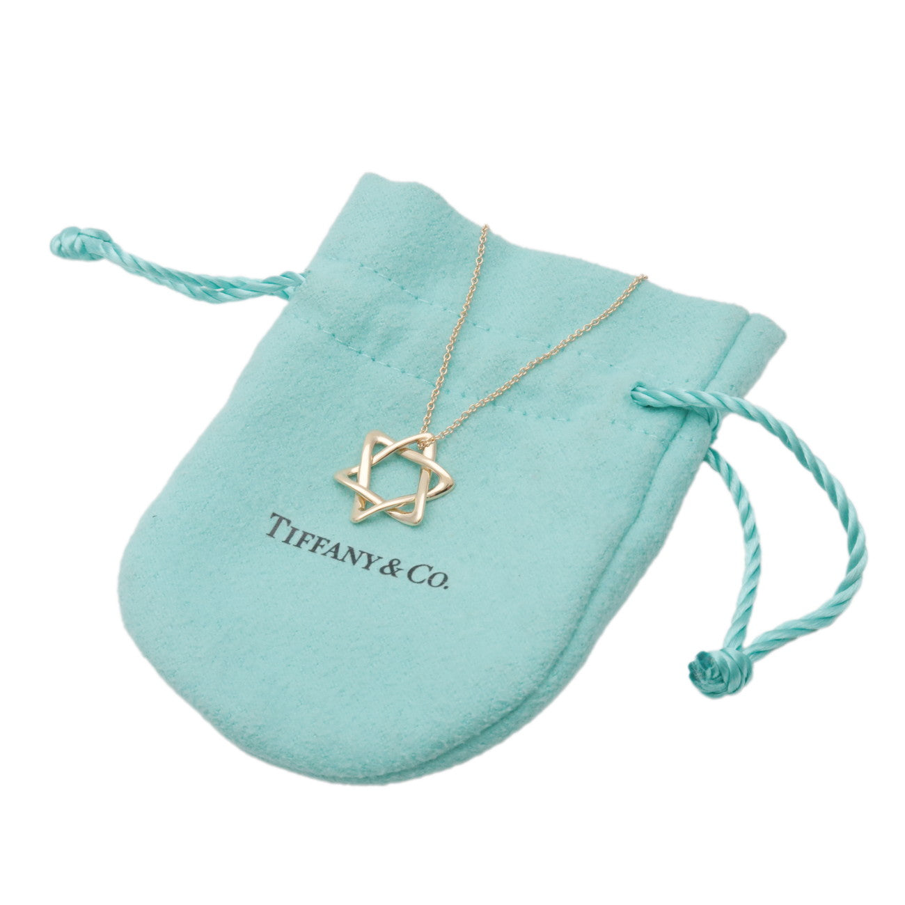 Tiffany & Co Star of Davi Pendant Necklace K18 750YG Yellow Gold