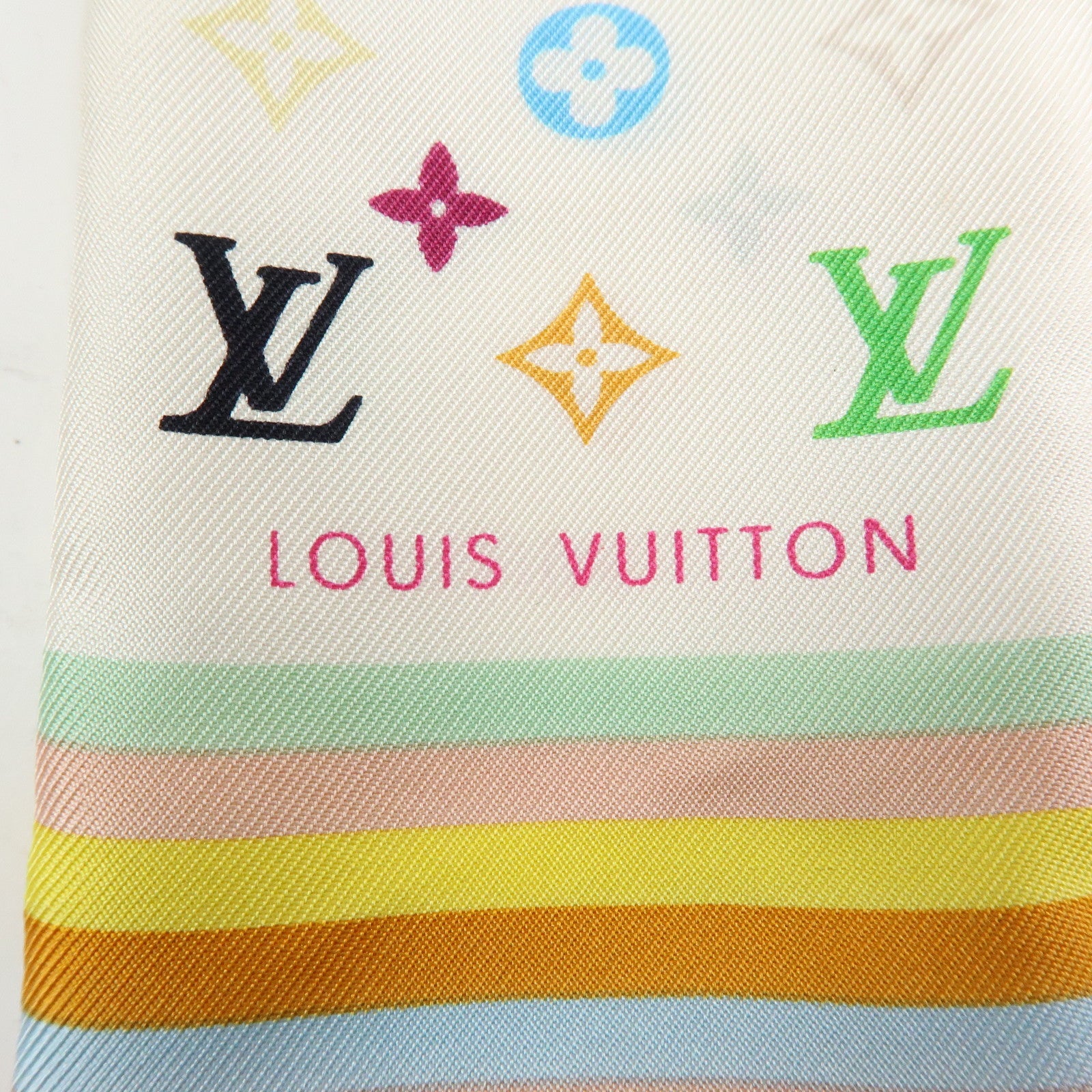 Louis Vuitton Monogram Multicolor Silk 100% Bandeau Scarf M71991