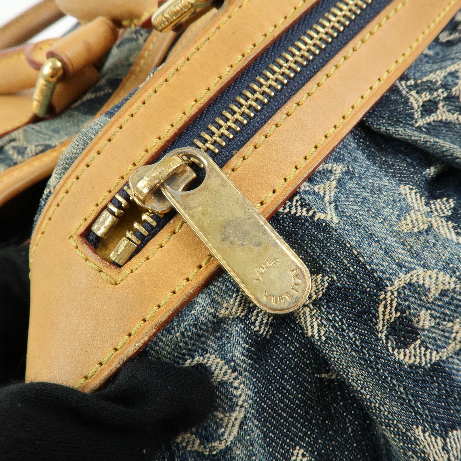 Louis Vuitton Monogram Denim Cabas Raye GM 2Way Hand Bag M95336