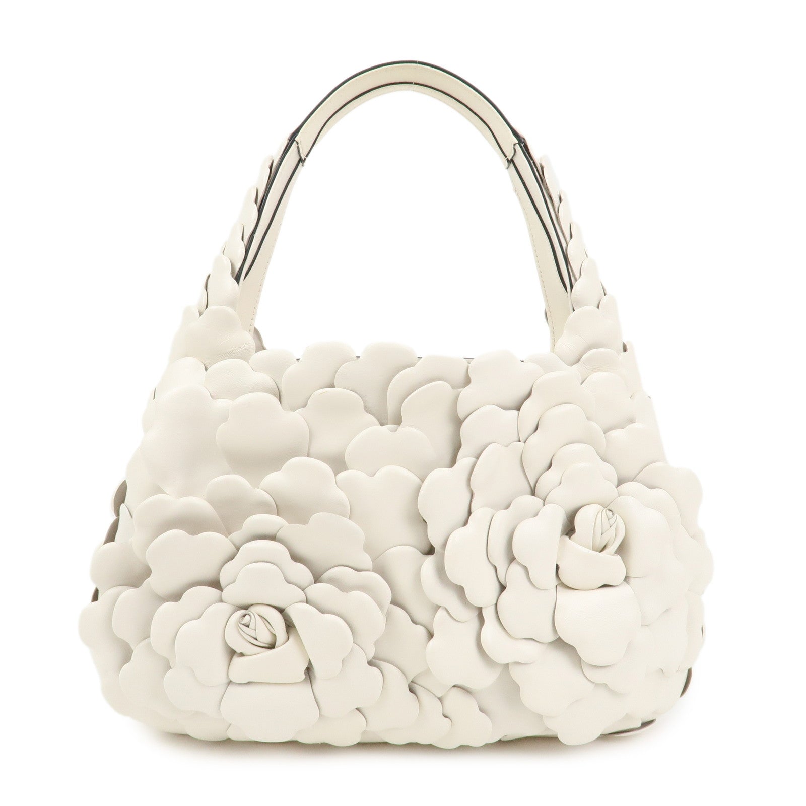VALENTINO Leather Hand Bag Atelier 03 Rose Edition Ivory