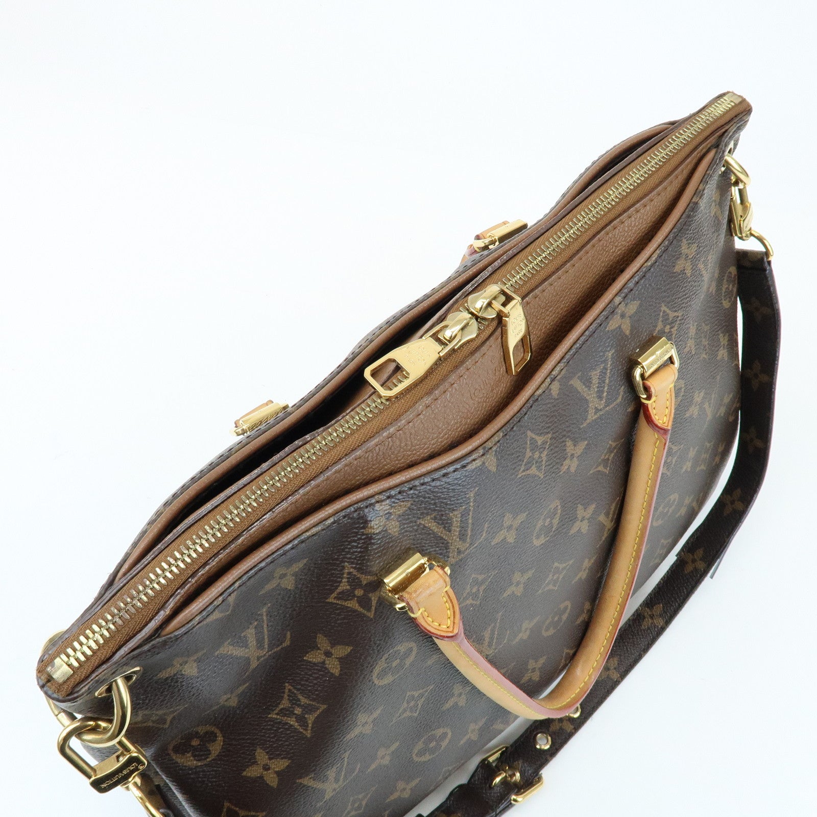 Louis Vuitton Monogram Pallas Hand Bag Shoulder Bag Avana M40907