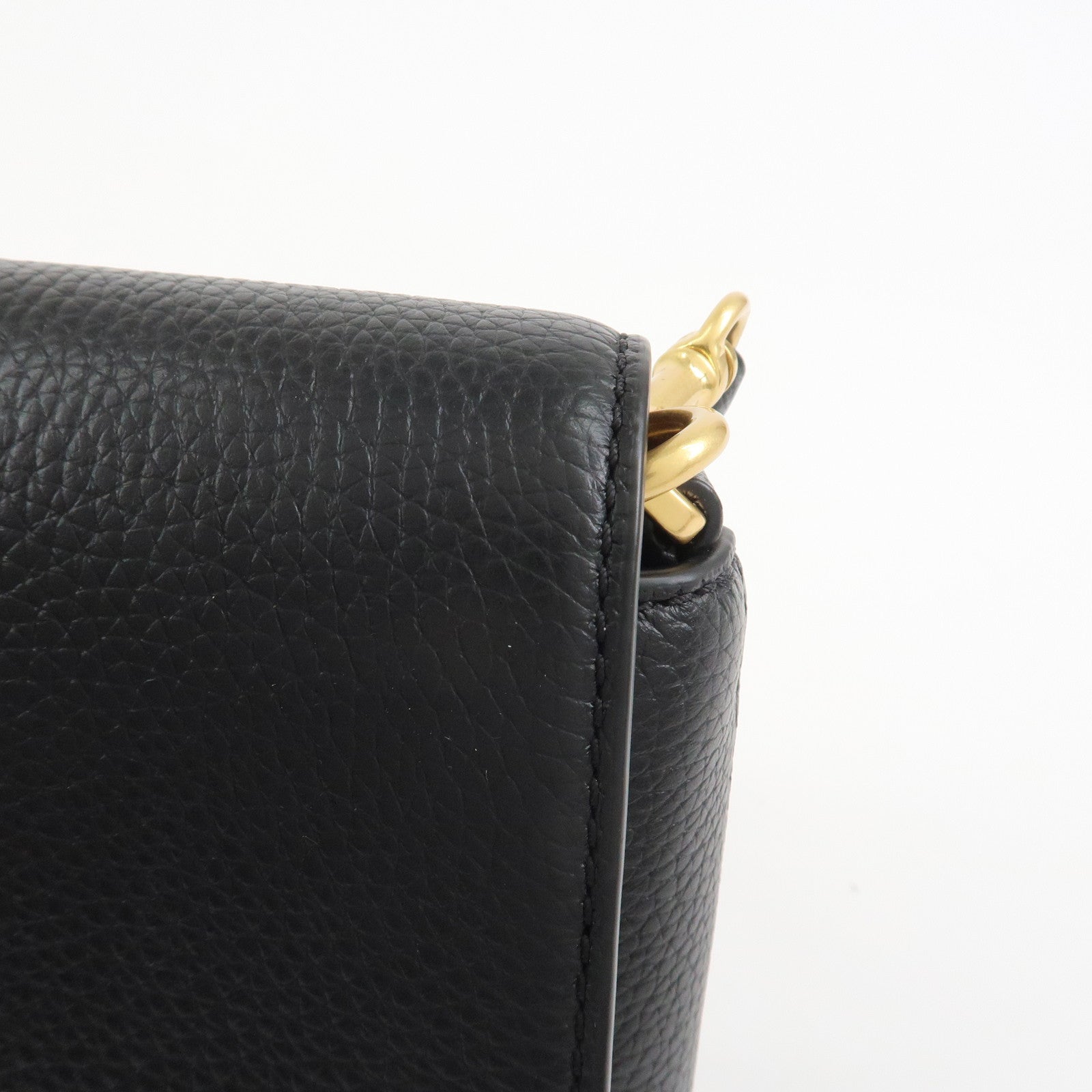 TORY BURCH Logo Leather Shoulder Bag Black