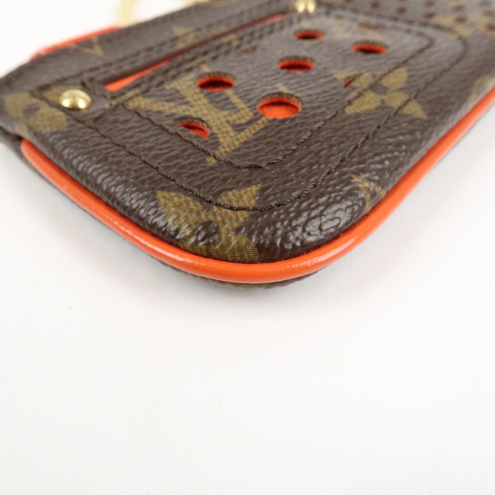 Louis Vuitton Monogram Canvas Perfo Pochette Cles Orange M95222 Used