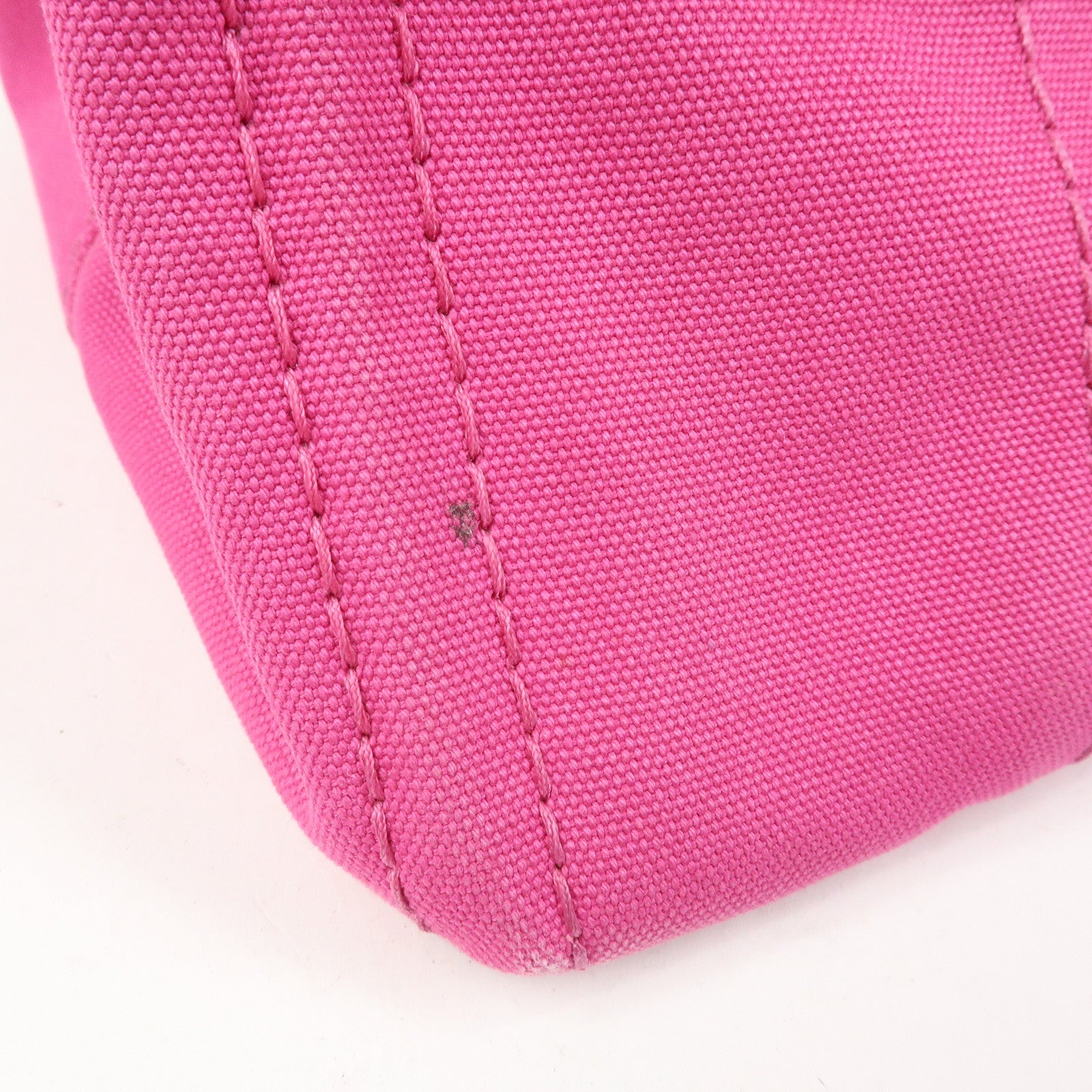 PRADA Triangle Logo Canapa Canvas Hand Bag Tote Bag Pink BN1872
