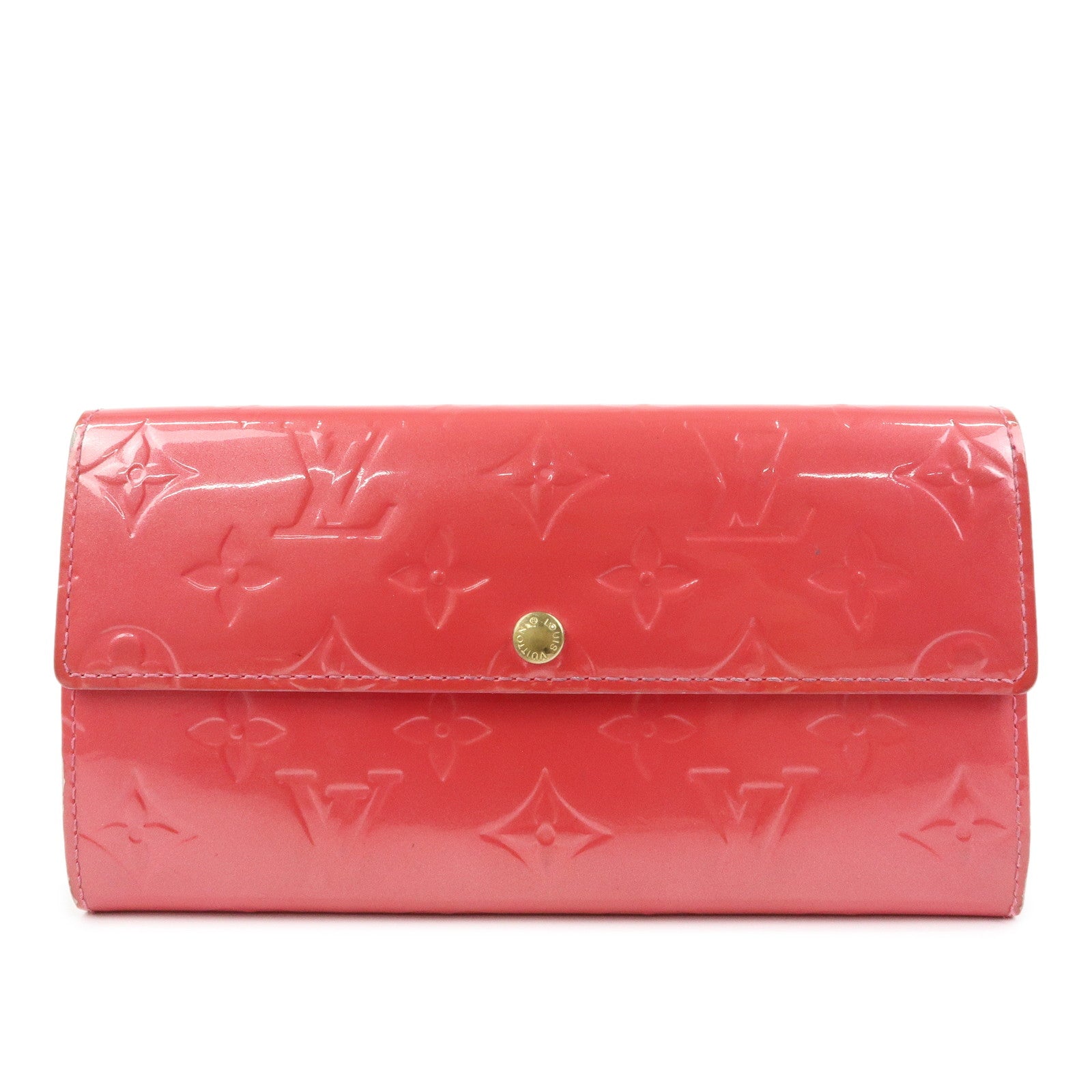 Louis Vuitton Vernis Porte‑Feuille Sarah Long Wallet Pink M9140F
