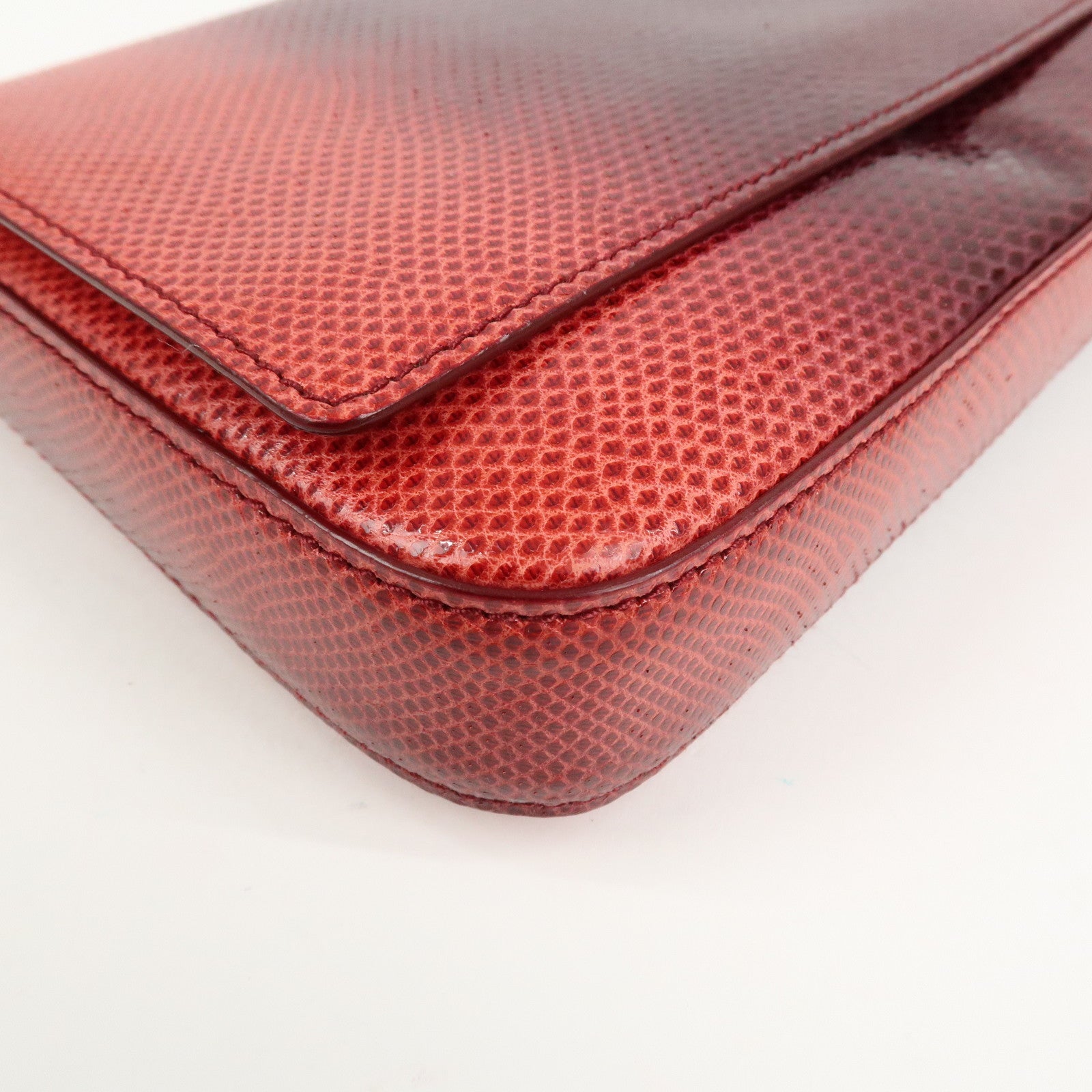 GUCCI Logo Leather Hand Bag Shoulder Bag Red 011.4227