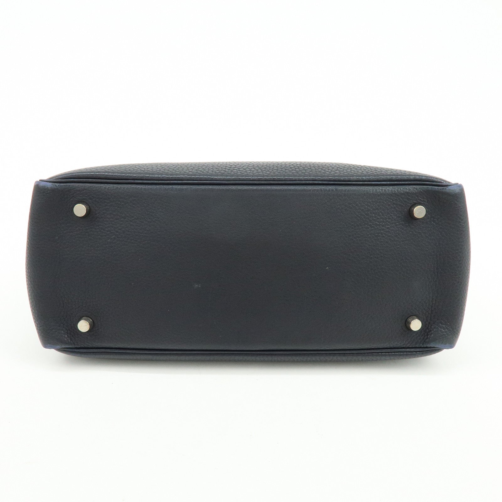 HERMES La Togo Leather Tote Bag Shoulder Bag Hand Bag Black
