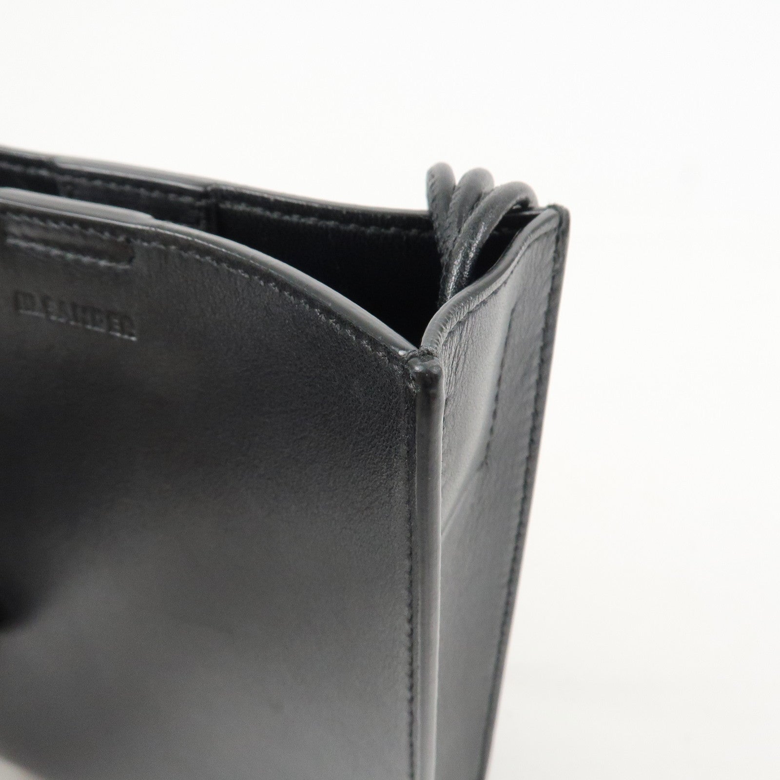 JIL SANDER Tangle Small Logo Leather Shoulder Bag Black