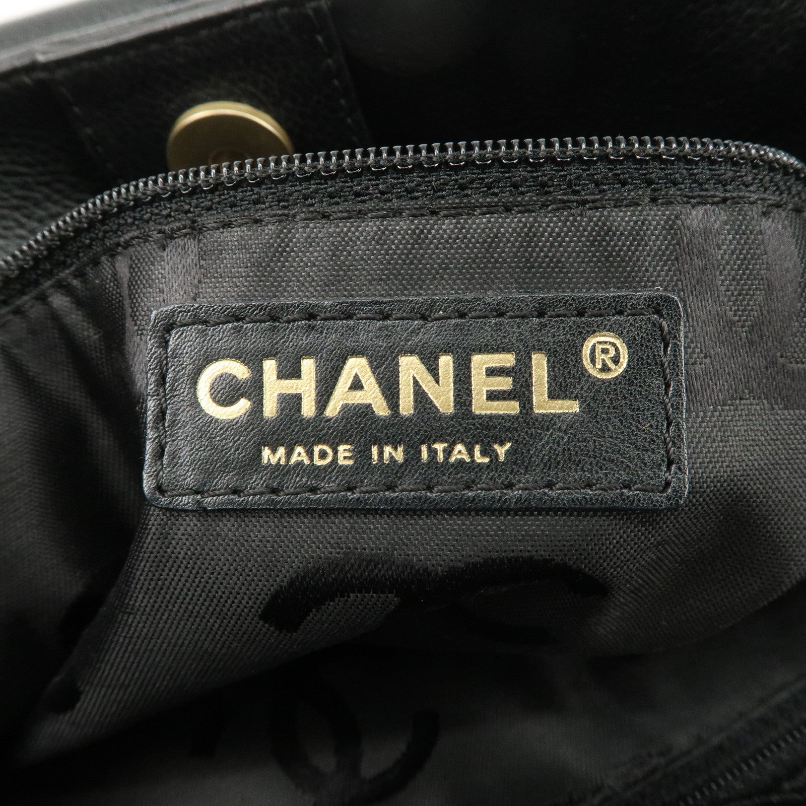 CHANEL COCO Mark Chain Tote Bag Shoulder Bag Black Gold Used