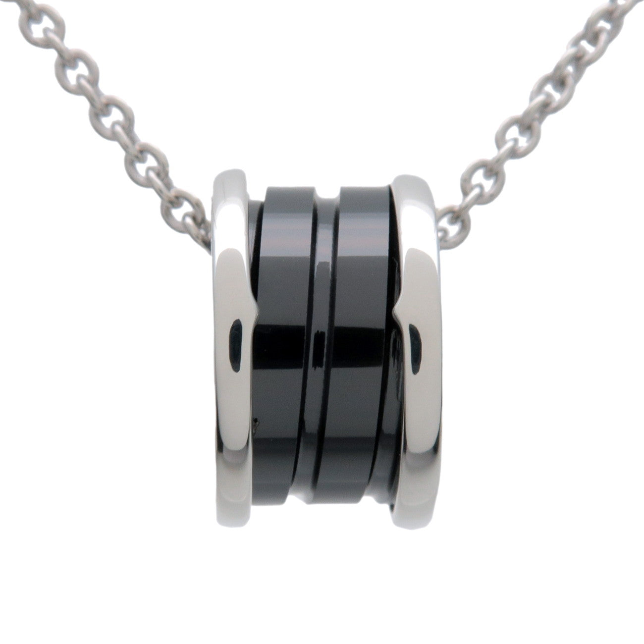 BVLGARI B-Zero1 Save the Children Necklace SV925 Black Ceramic