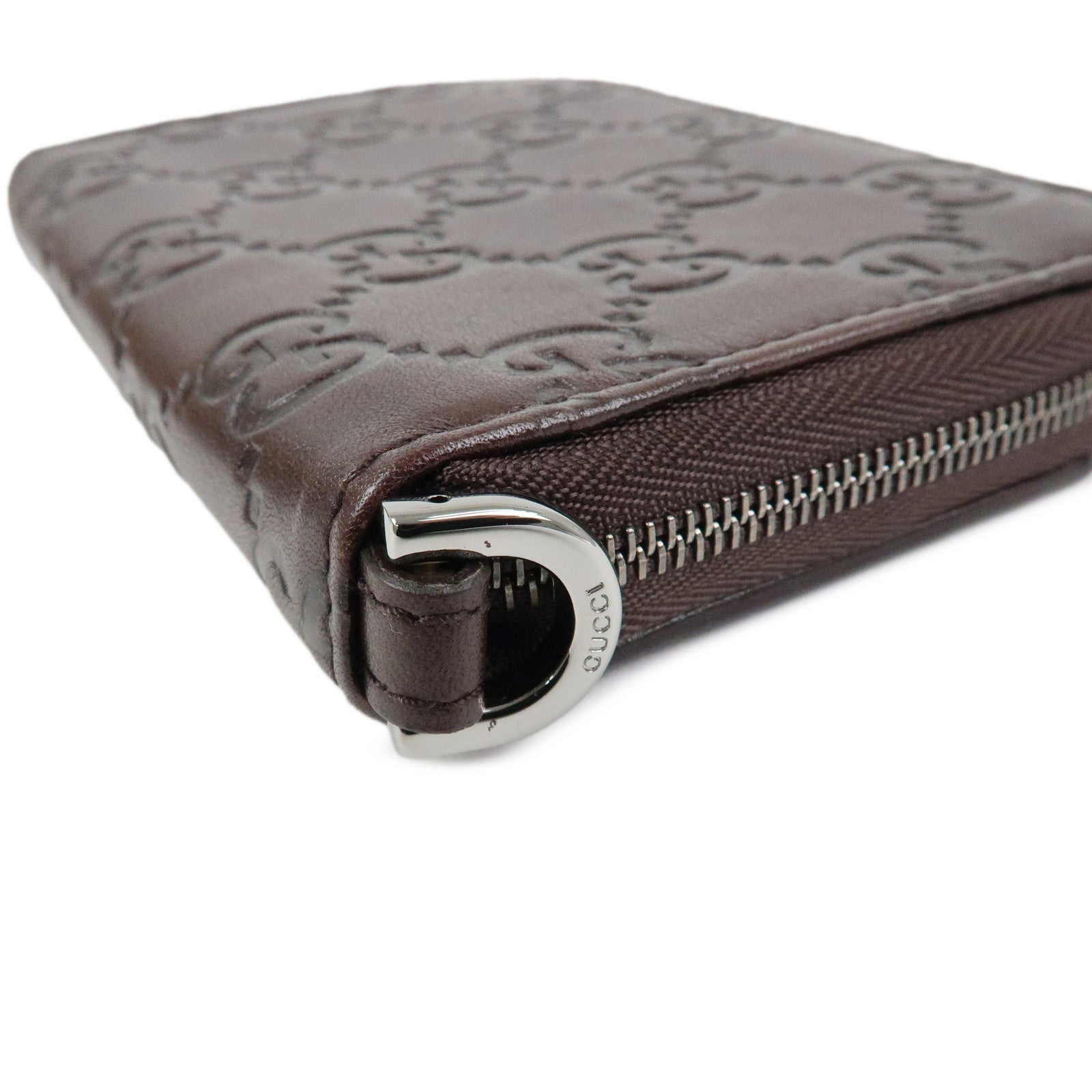 GUCCI Guccissima Leather Compact Wallet Dark Brown 162850