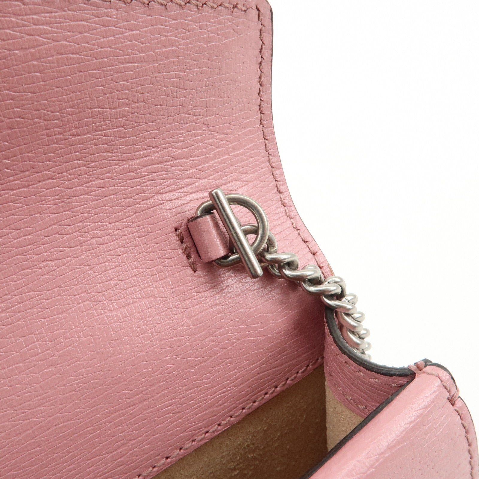 GUCCI Dionysus Super Mini Bag Heart Chain Shoulder Bag Pink 476432