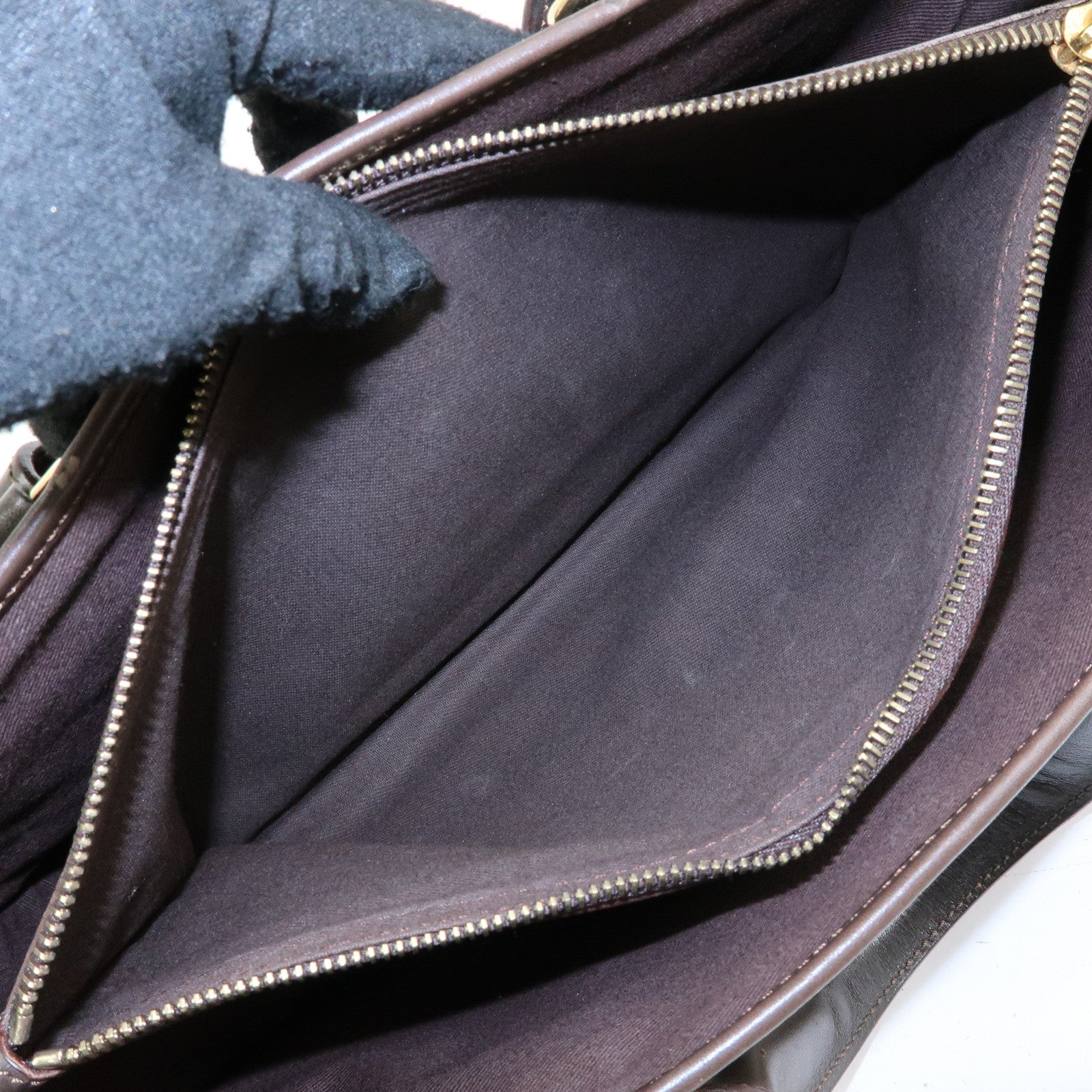 CELINE C Macadam Suede Leather Boogie Bag Hand Bag Brown